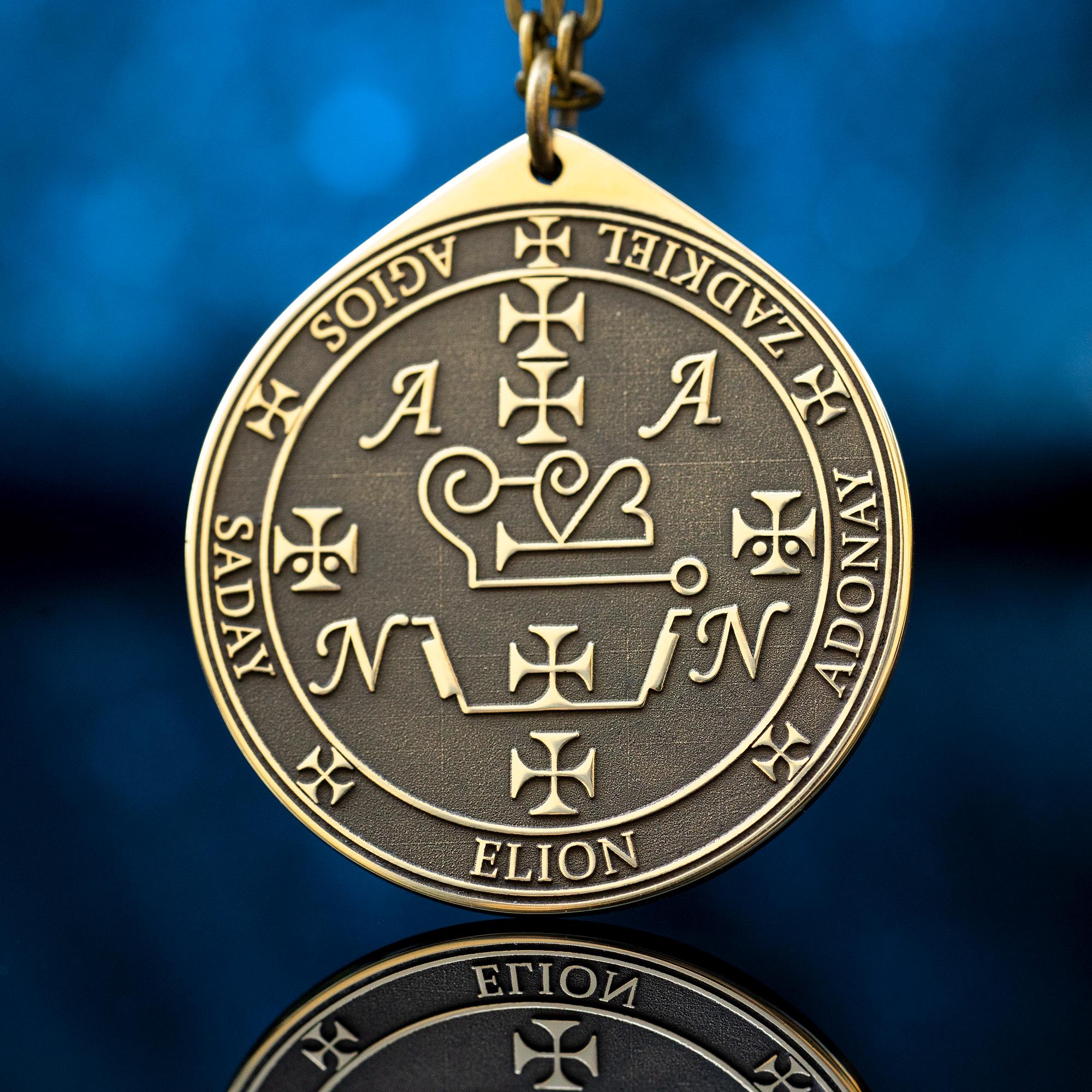 Archangel Zadkiel Seal Pendant: Angel of Harmony and Blessings, Goetia Solomon Kabbalah Amulet