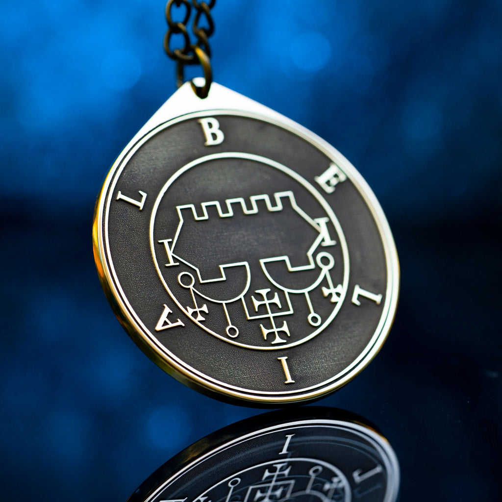 King Belial Seal Pendant: Brass Occult Amulet