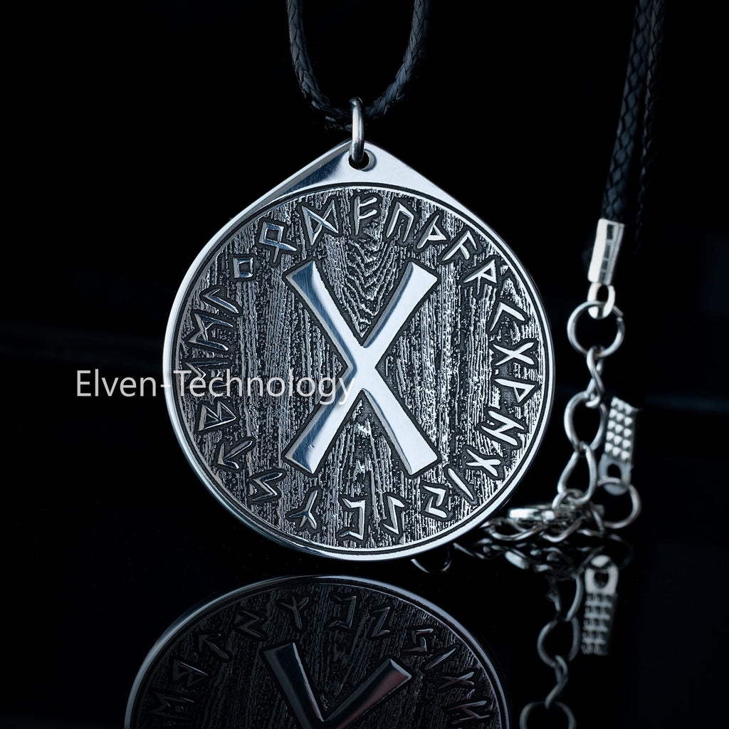 Viking Equilibrium Gebo Rune pendant in Wheel of Universe North Celtic amulet Elder Futhark talisman occult magic