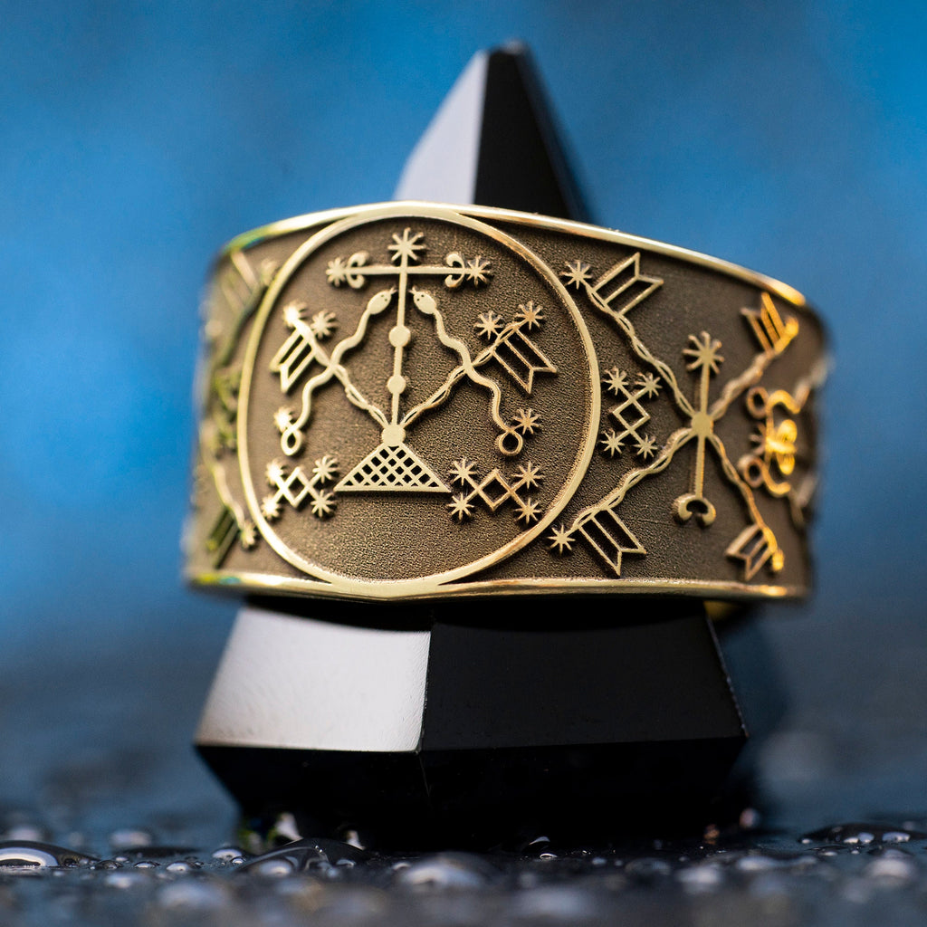 Damballah Veve Ring: Vodou Saint Lazarus Seal Amulet