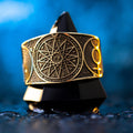 Fourth Pentacle of Mercury ring with engraved Solomon seal associated with hidden knowledge and Allatori spirits