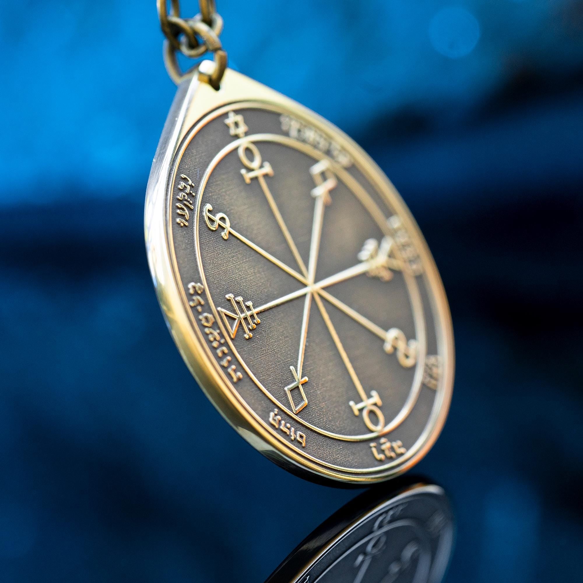 The Sixth Pentacle of the Moon pendant Solomon kabbalah amulet talisman seal goetia occult magic lemegeton