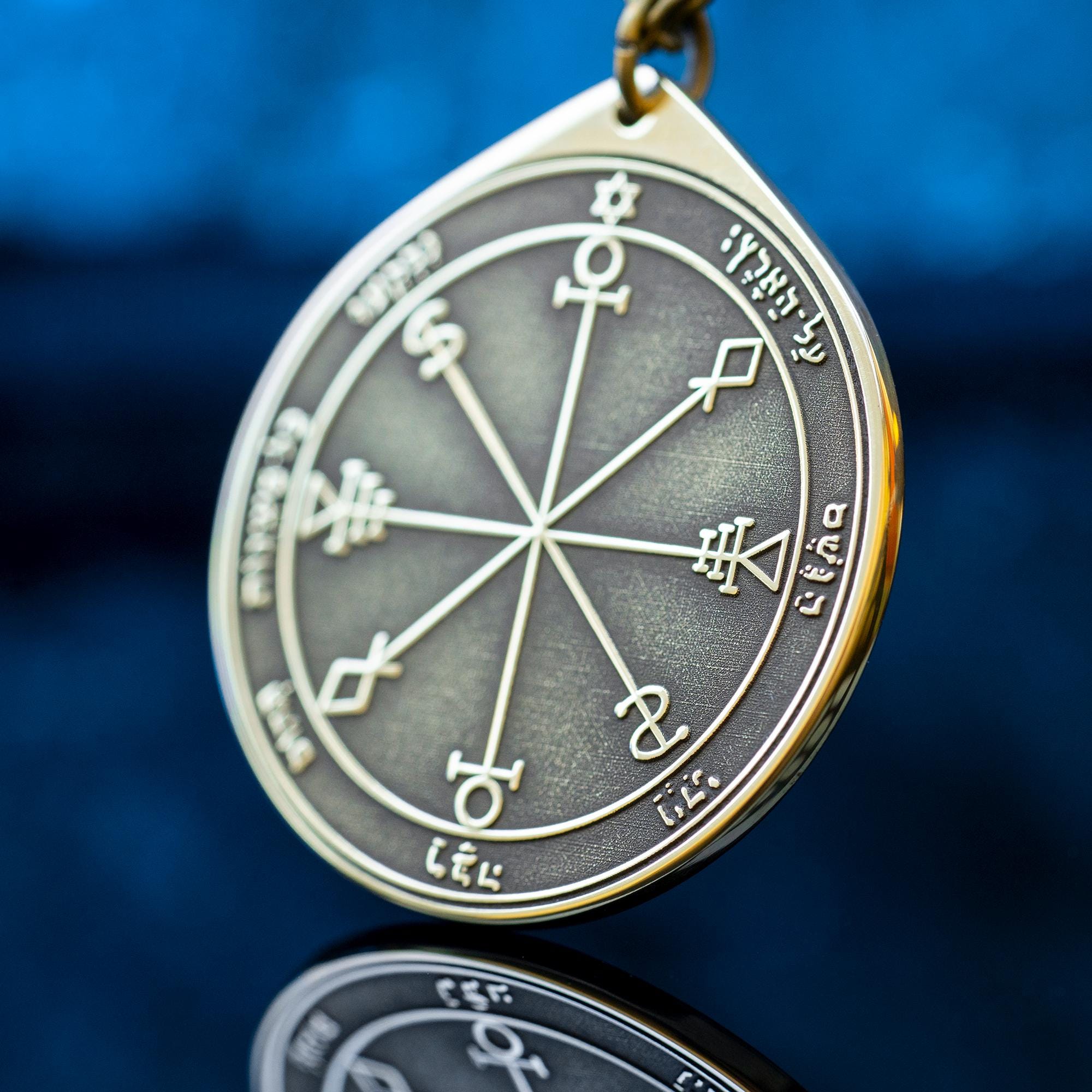 The Sixth Pentacle of the Moon pendant Solomon kabbalah amulet talisman seal goetia occult magic lemegeton