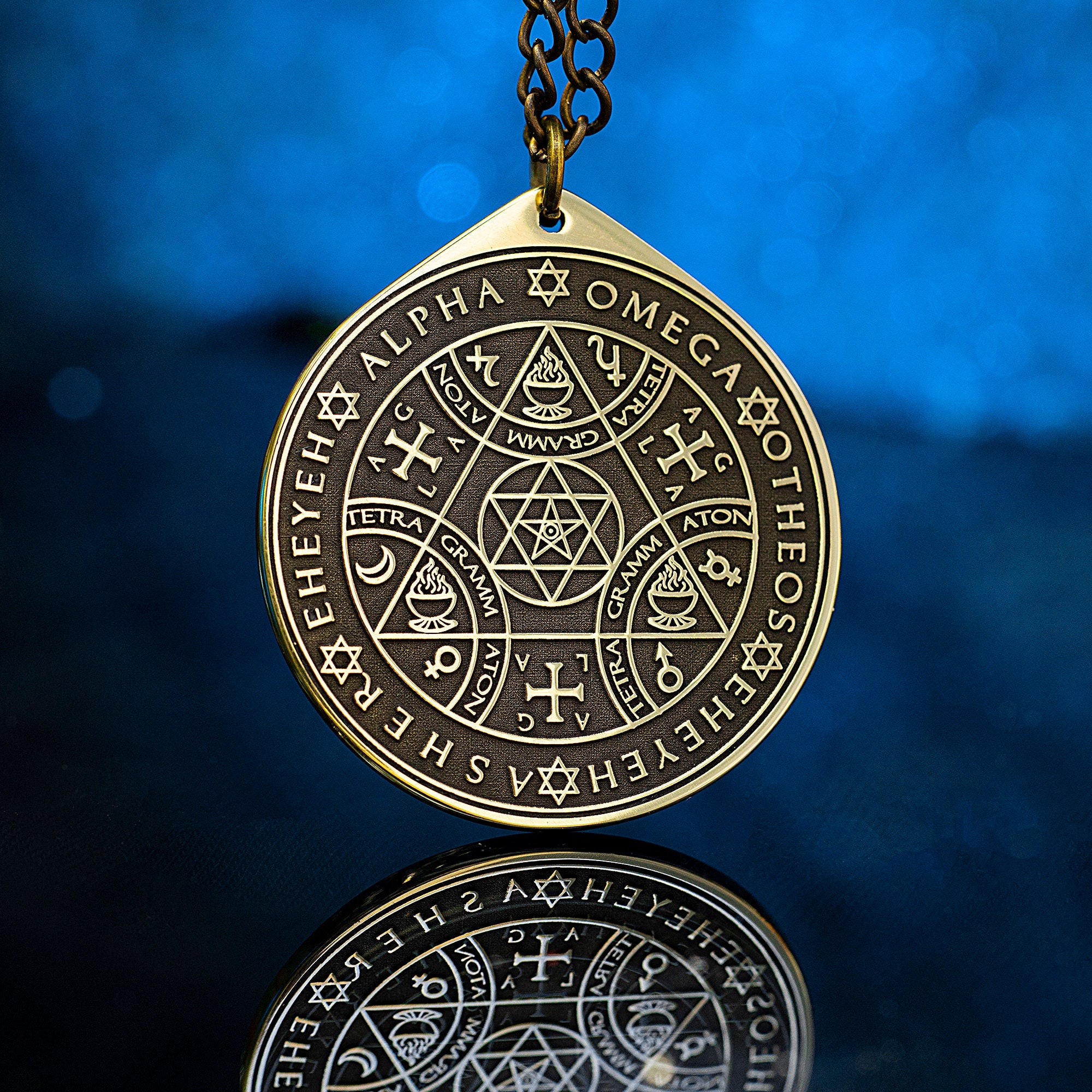 Enochian Sigil Pendant: Seal of Truth, Goetia Solomon Kabbalah Talisman Amulet