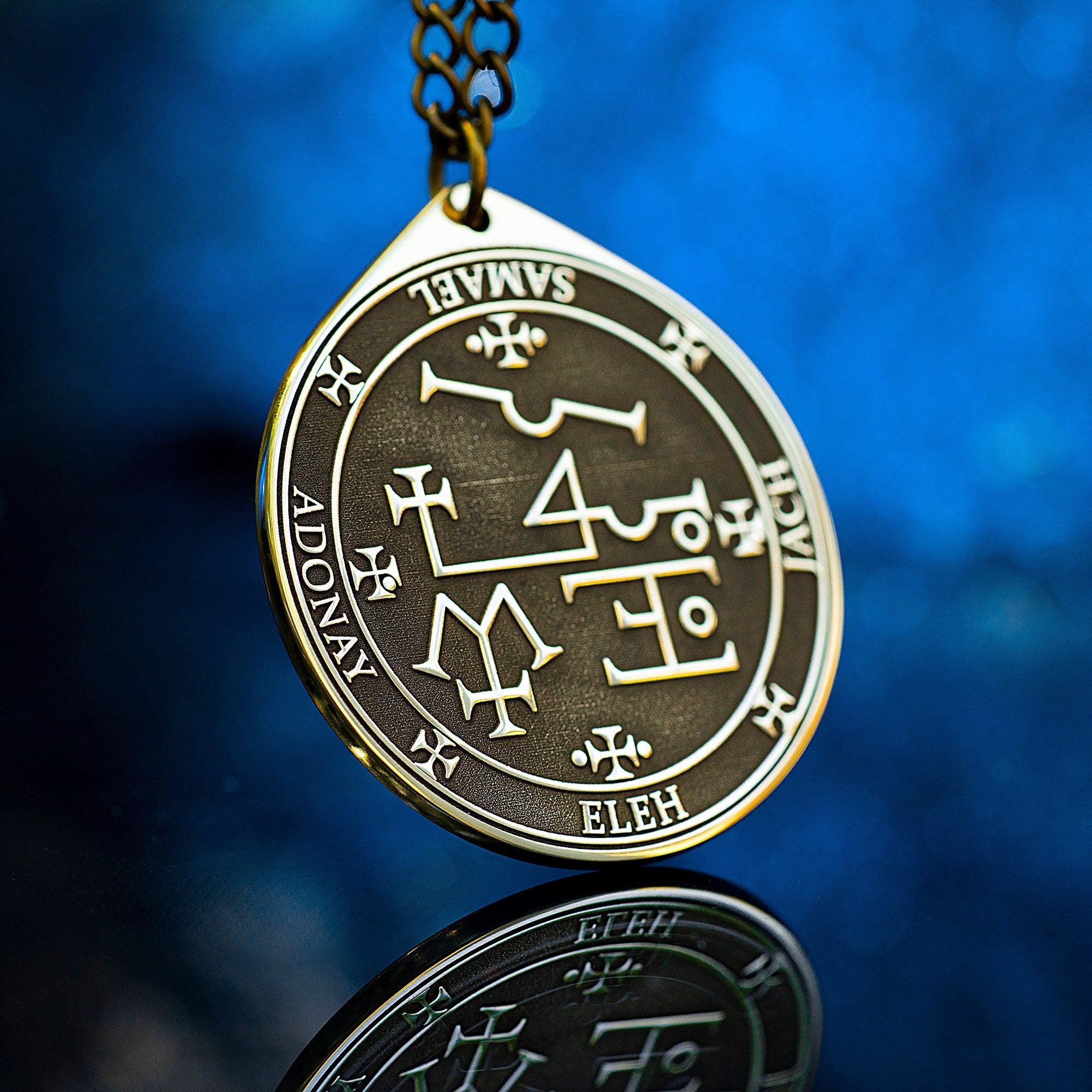 Archangel Samael Seal Pendant: Solomon Goetia Kabbalah Amulet Talisman