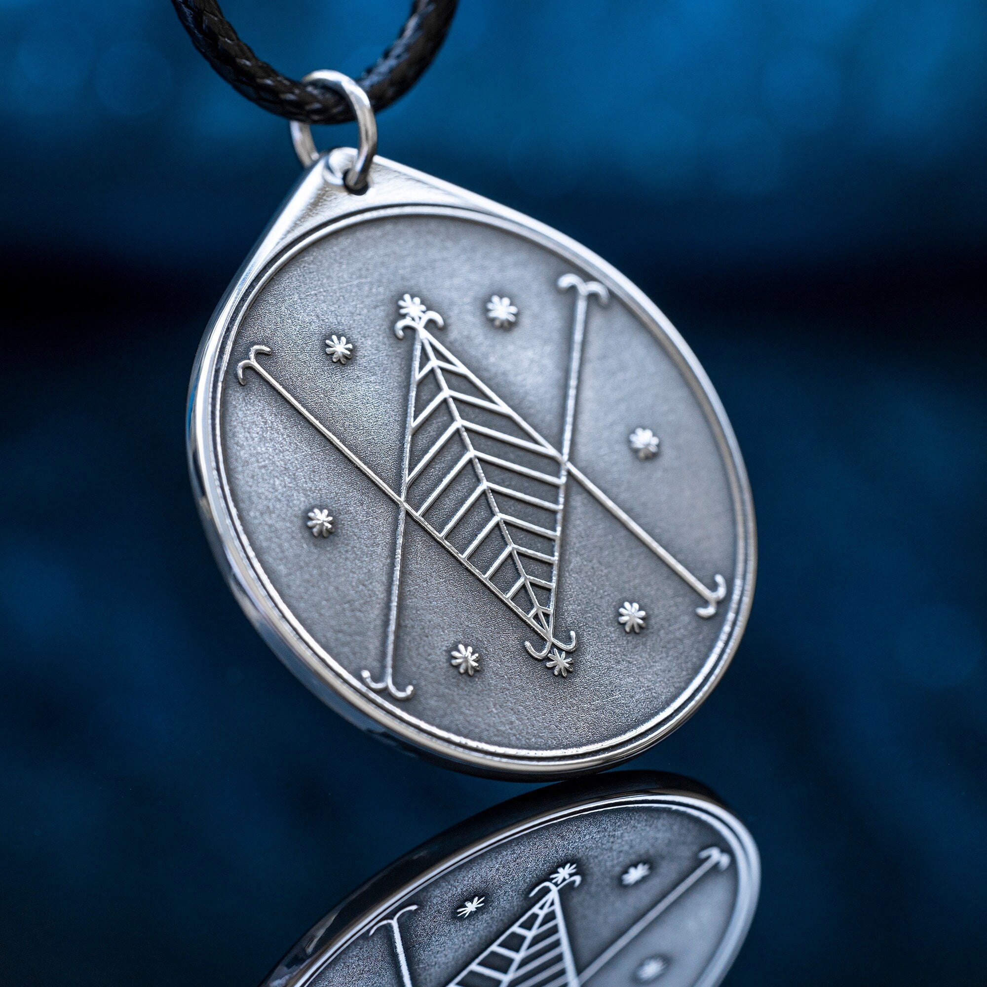 Ayizan Vodou Veve Pendant: Protection and Purification Amulet, Loa of Initiation talisman