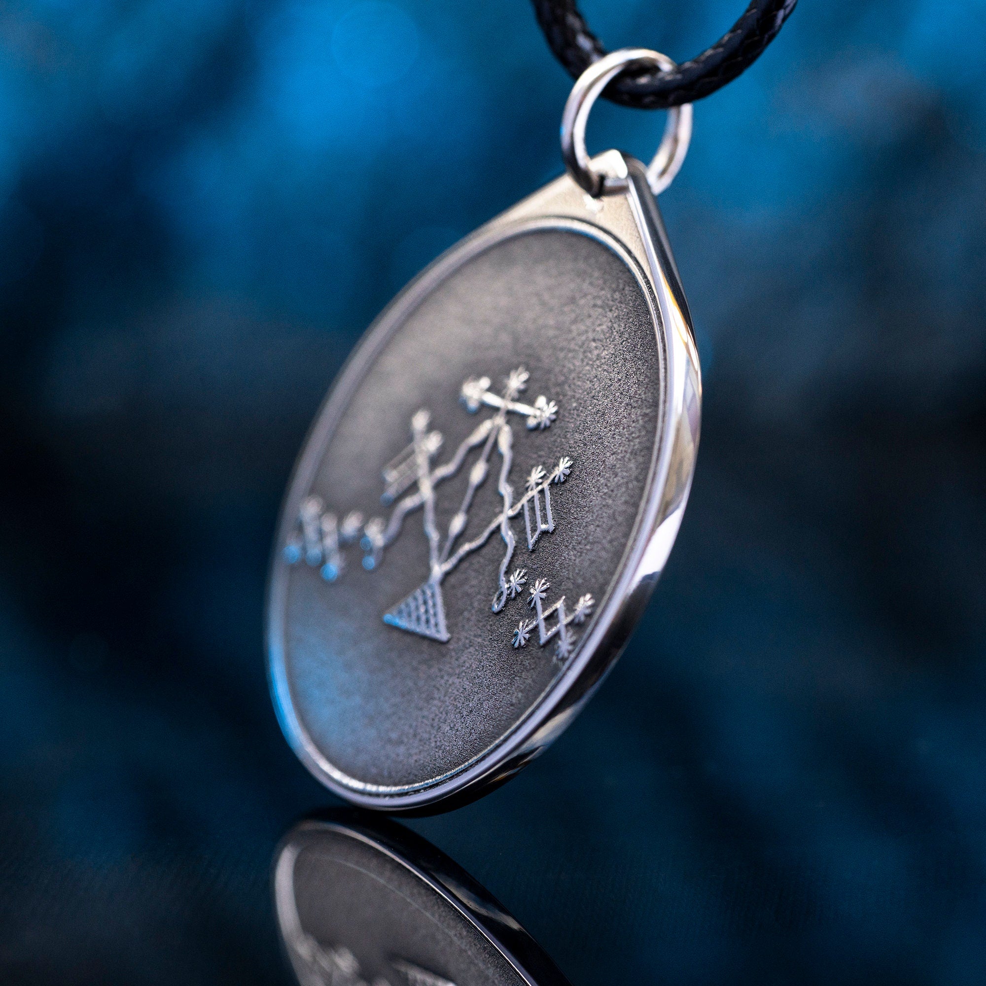 Damballah Sky Father Stainless Steel Pendant: Vodou Spirit Amulet