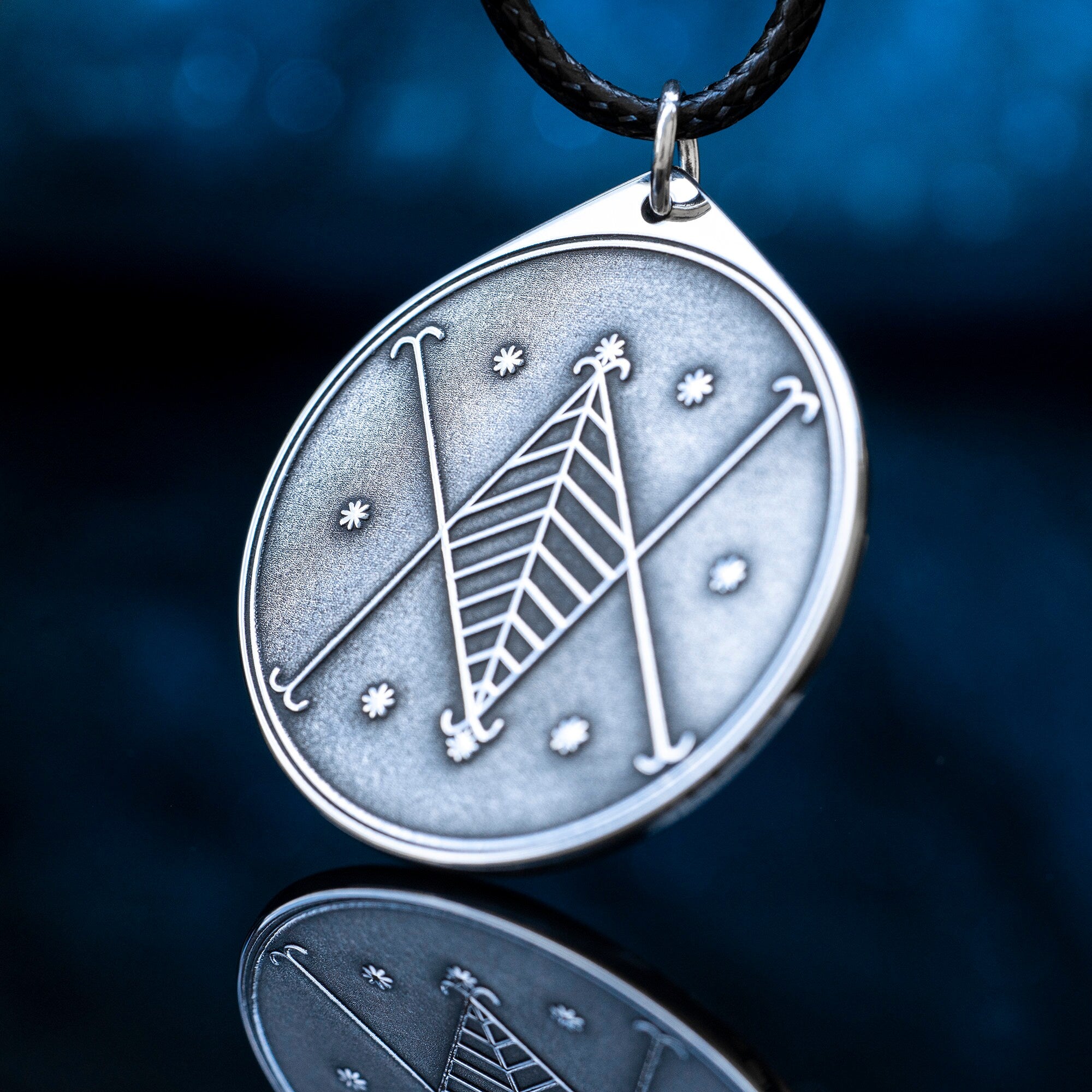 Ayizan Vodou Veve Pendant: Protection and Purification Amulet, Loa of Initiation talisman