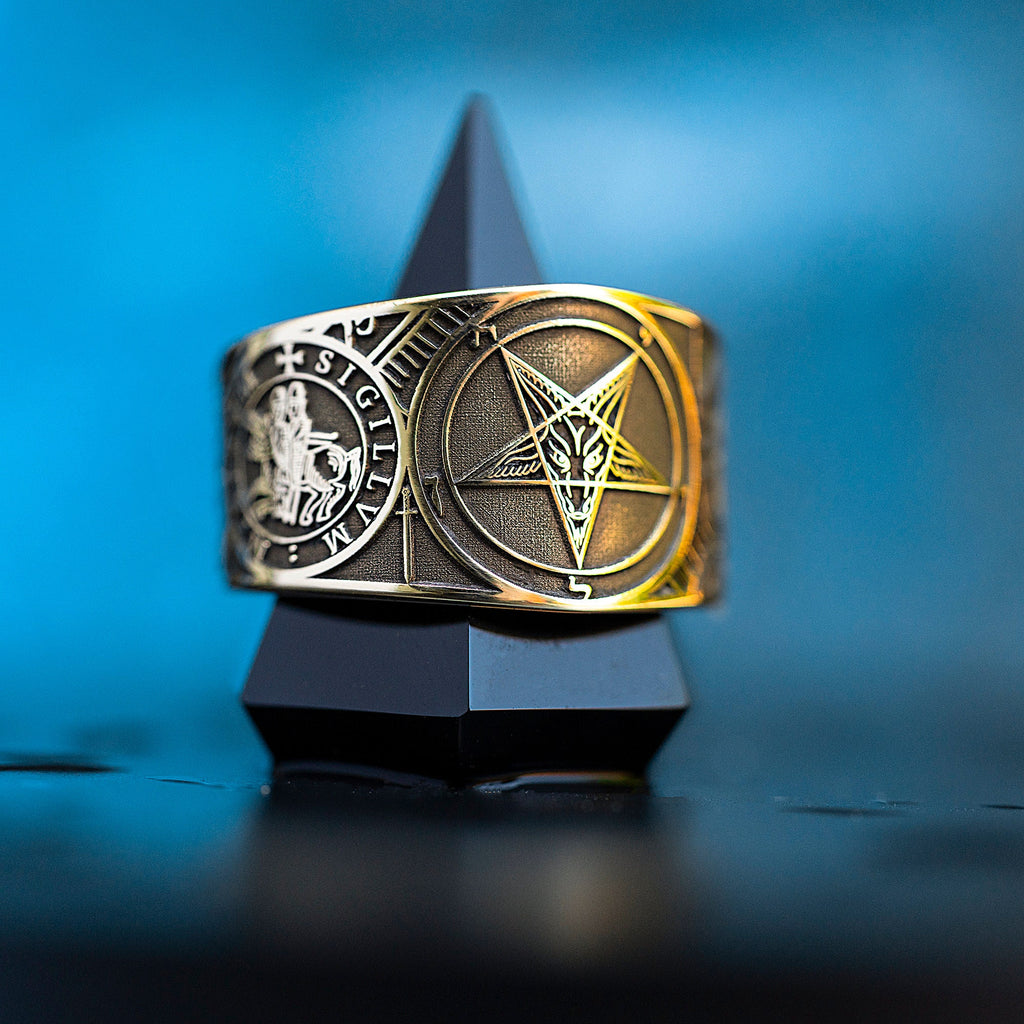 Baphomet Seal Ring: Demon of Transformation and Mystical Balance, Goetia Solomon Occult Talisman