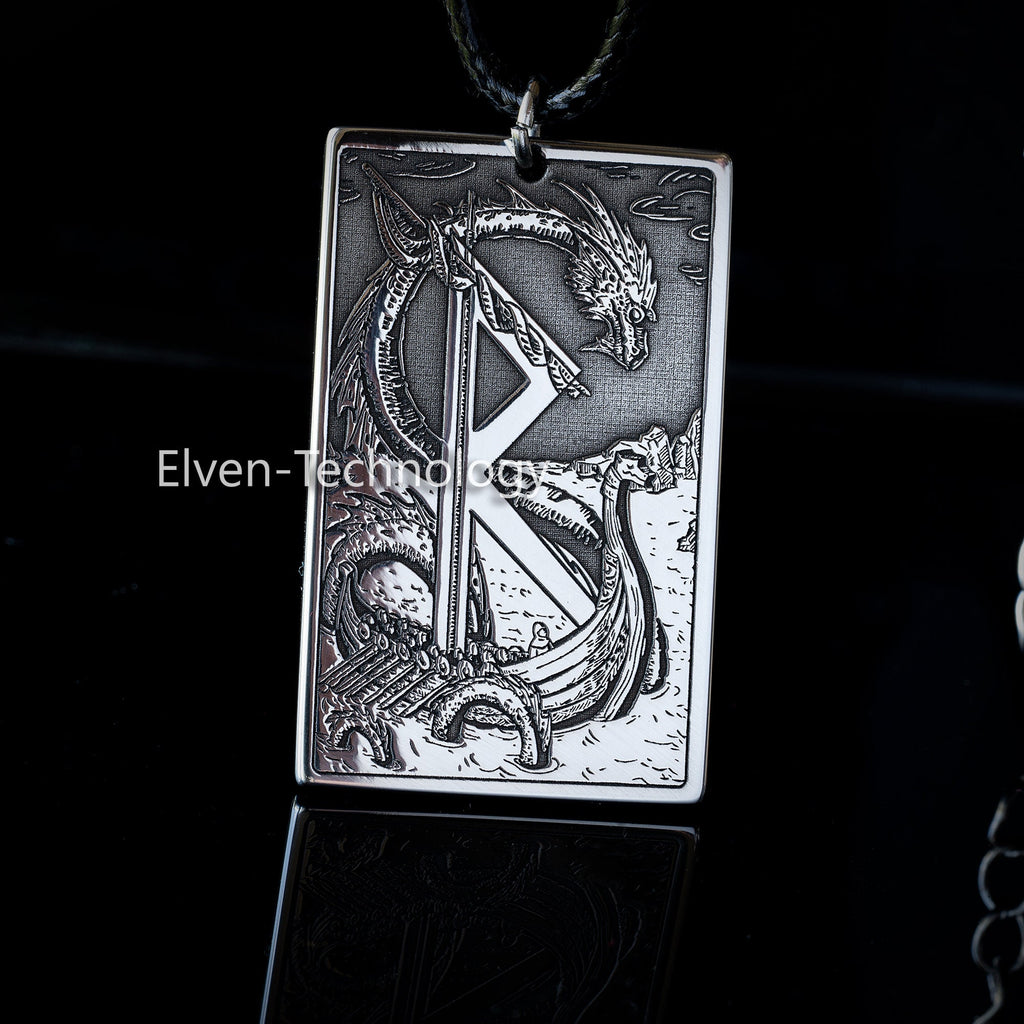 Raidho Rune The Journey of Life for Raw Physical Power Celtic Dragon Elder Futhark Rune viking magic amulet kabbalah pendant talisman