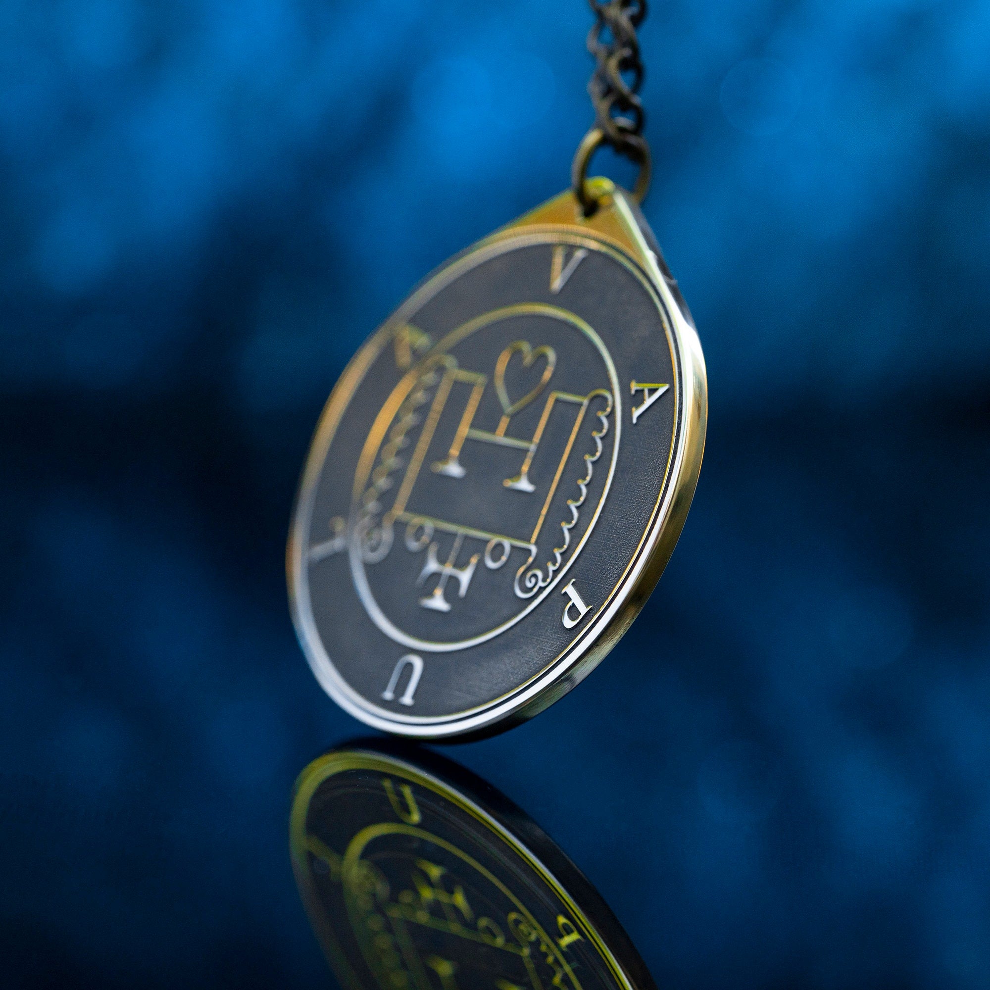 Duke Vapula Brass Pendant: Lesser Key of Solomon Seal Amulet