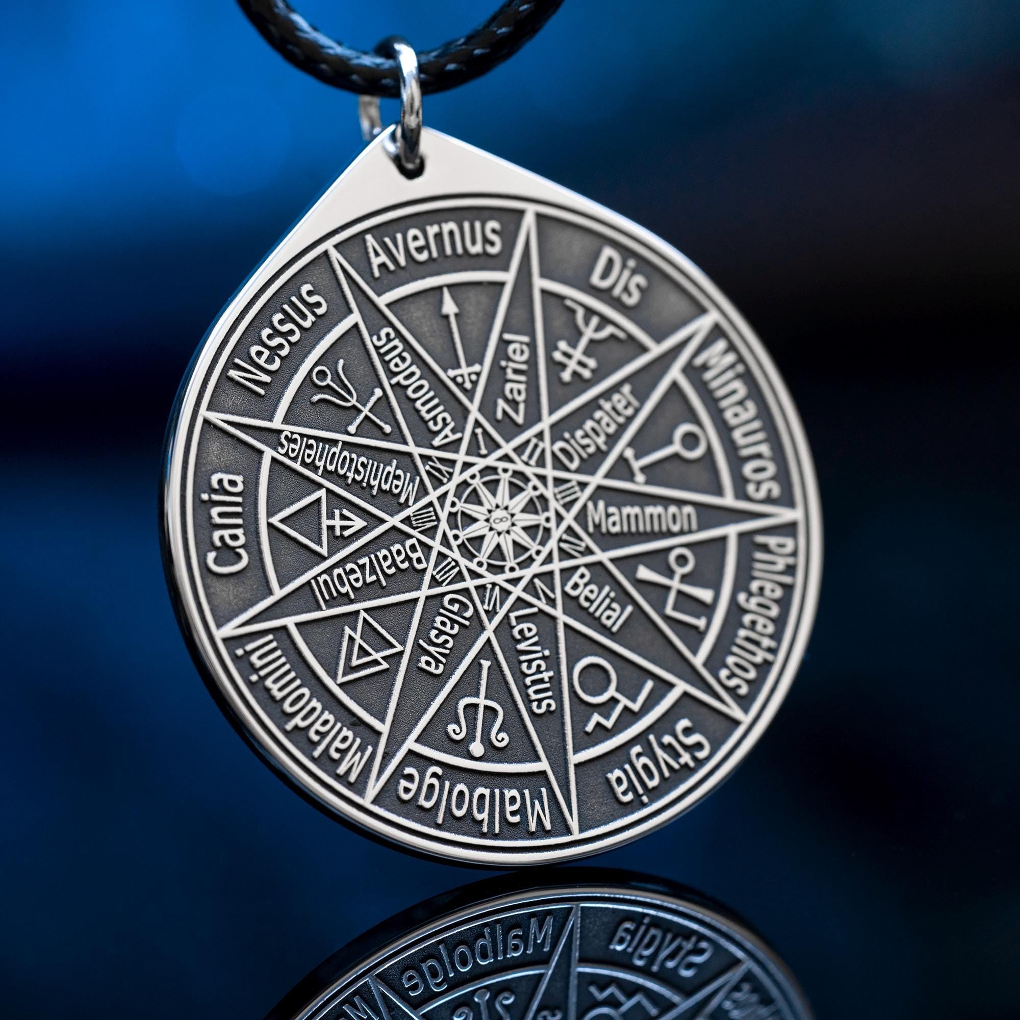 Nine Hells Compass:  Solomon Demons, kabbalah amulet occult magic goetia talisman