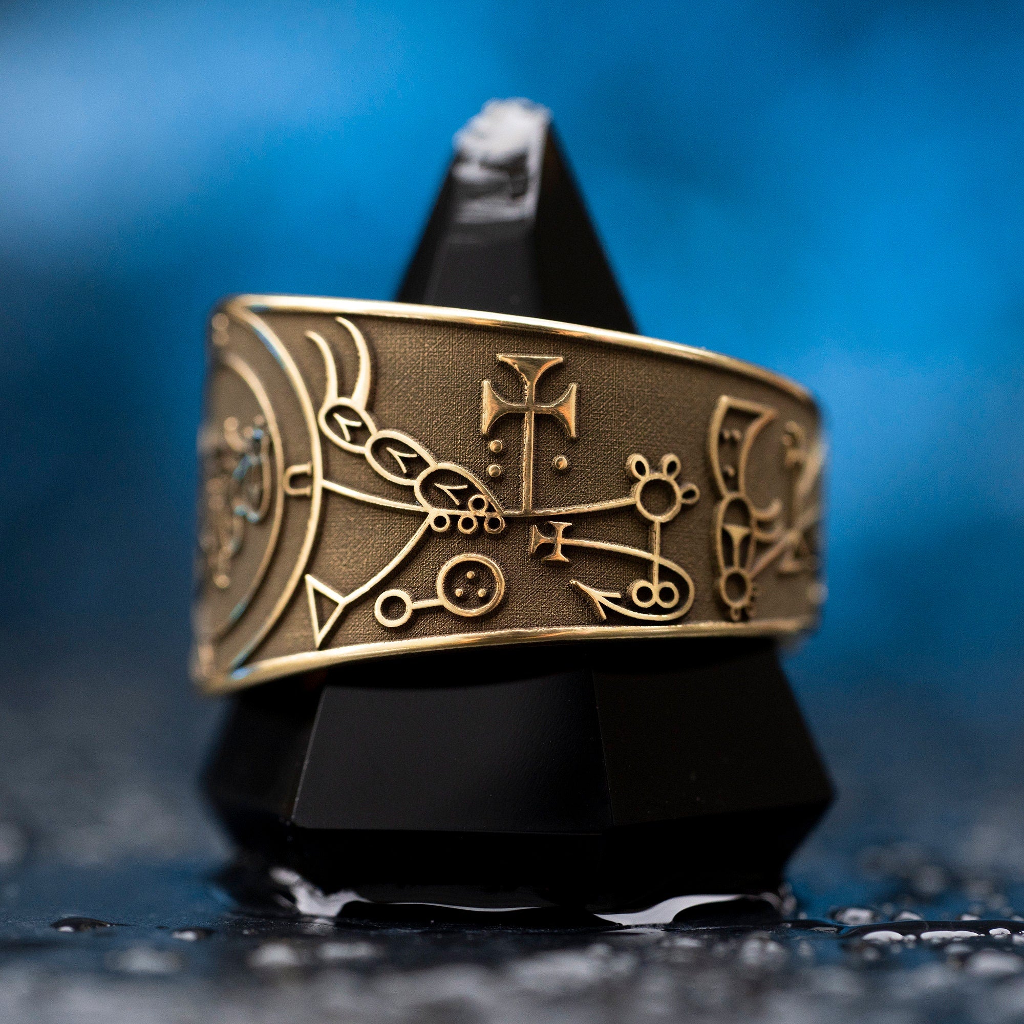 Duke Bune Brass Ring: Lesser Key of Solomon Seal, Adjustable