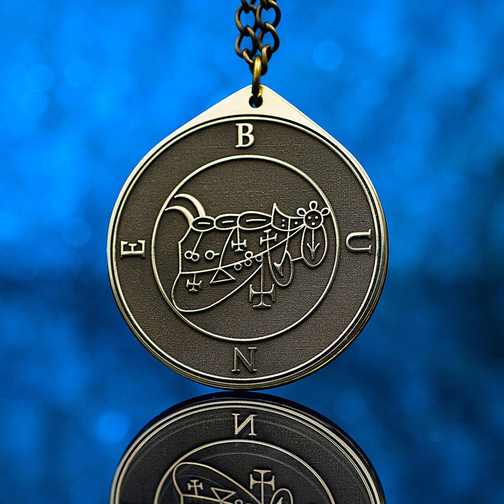 Duke Bune Brass Pendant: Lesser Key of Solomon Seal Amulet