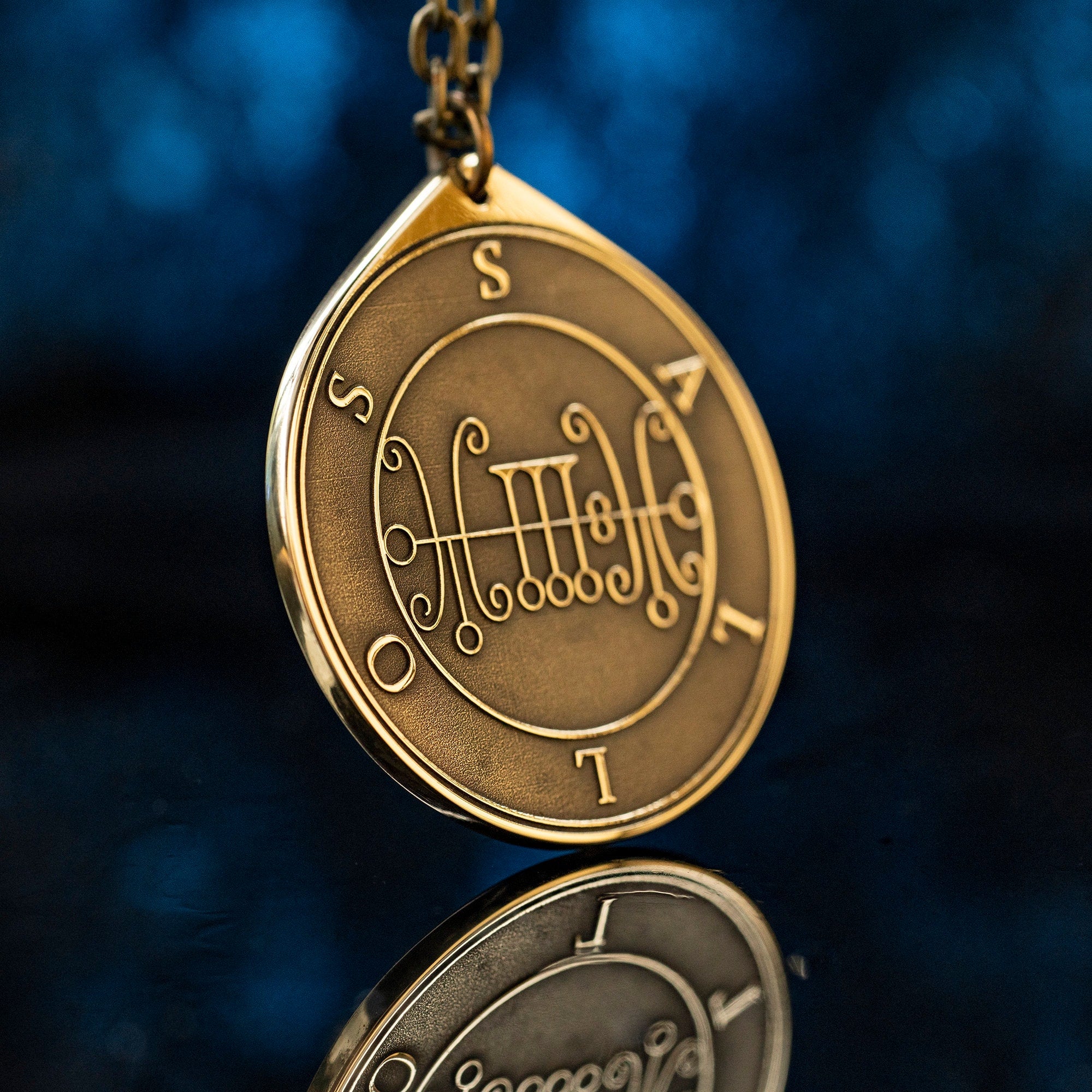 Duke Sallos Brass Pendant: Lesser Key of Solomon Amulet