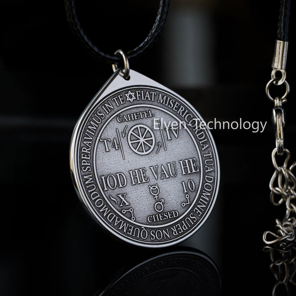 Archangel Cahetel Stainless Steel Pendant: Kabbalah Solomon Amulet