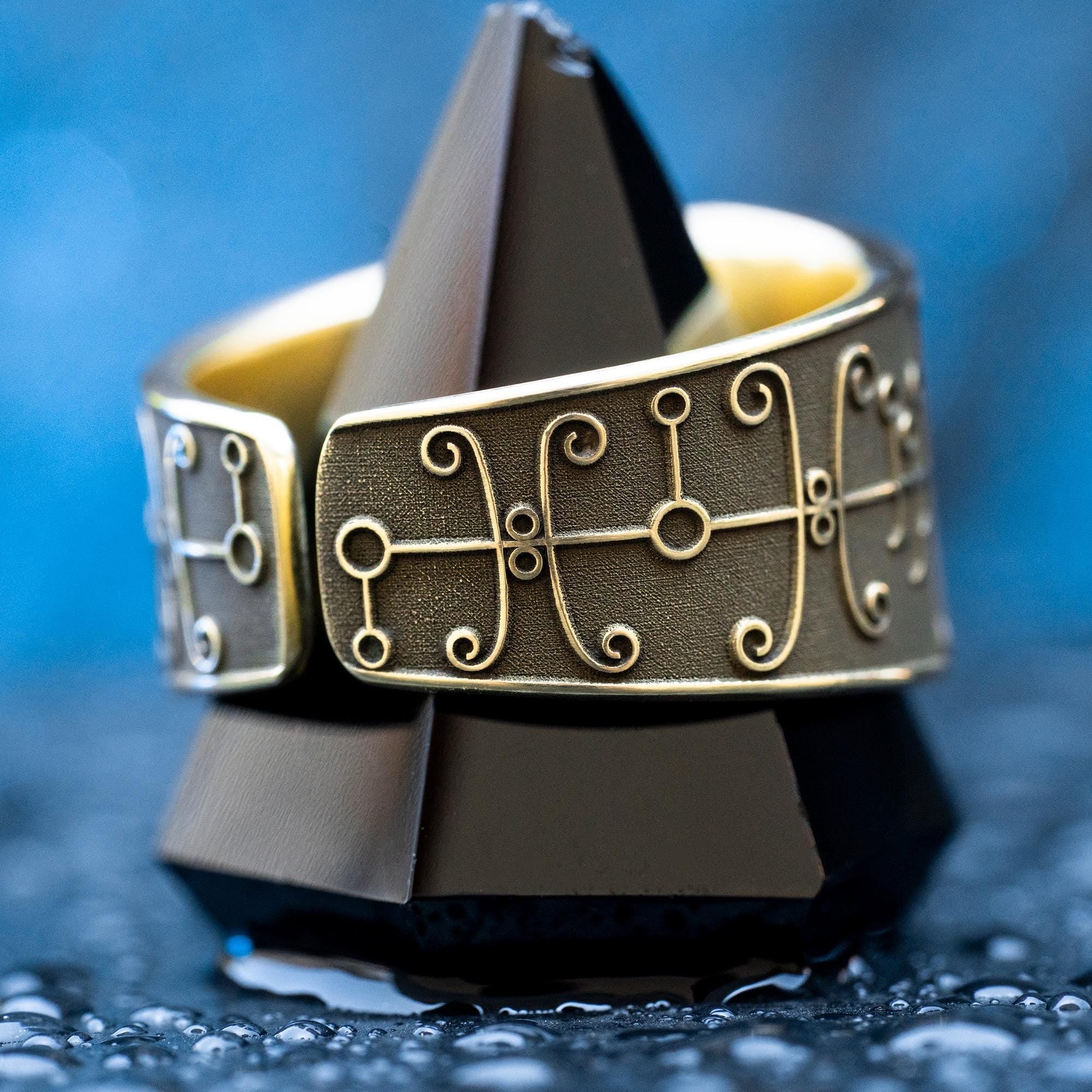 Duke Sallos Demon of True Love occult adjustable ring, Lesser Key of Solomon Seal sacred geometry kabbalah goetia magic