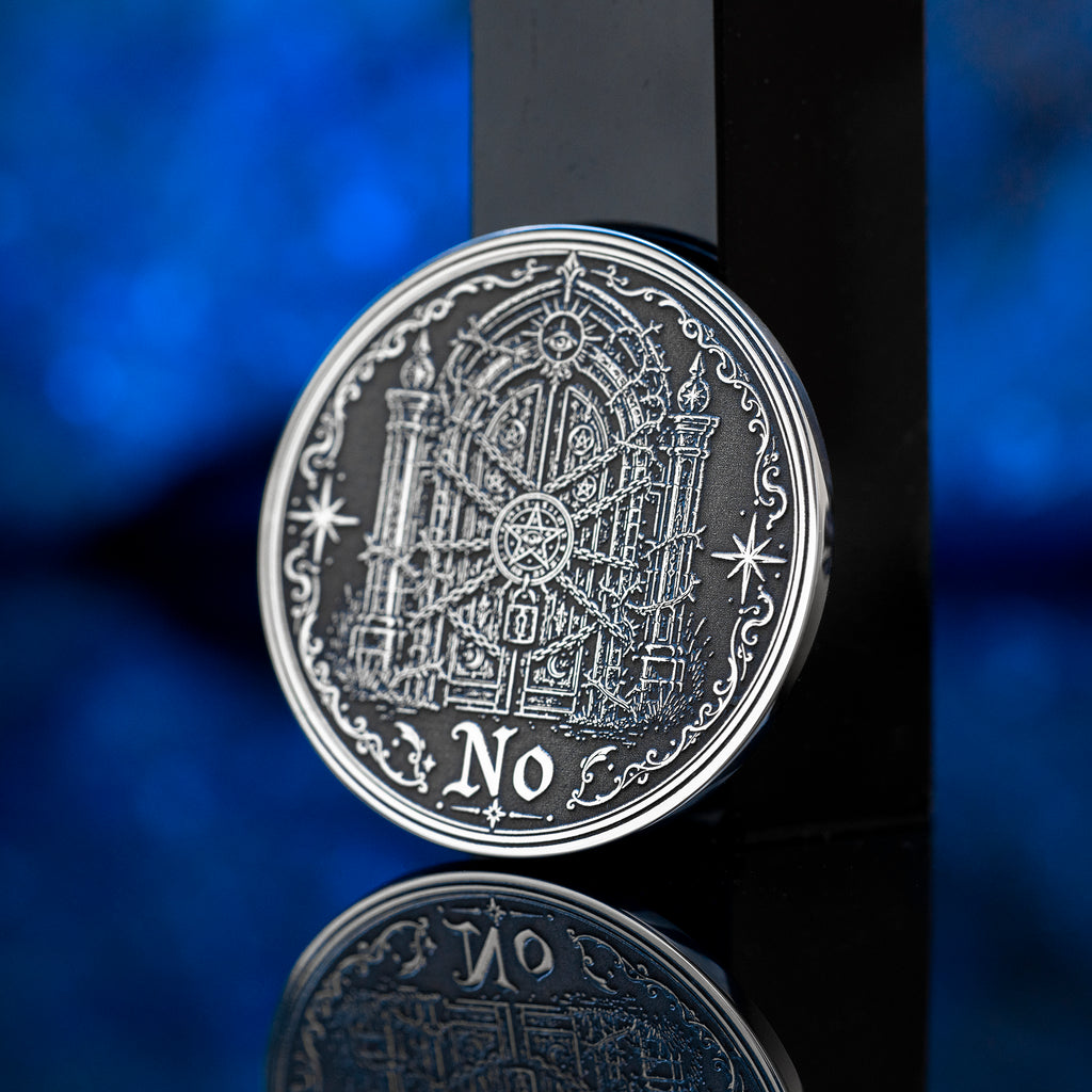 Portal Decision Coin: Yes No Oracle Flip Token, Open Gate Locked Door Talisman