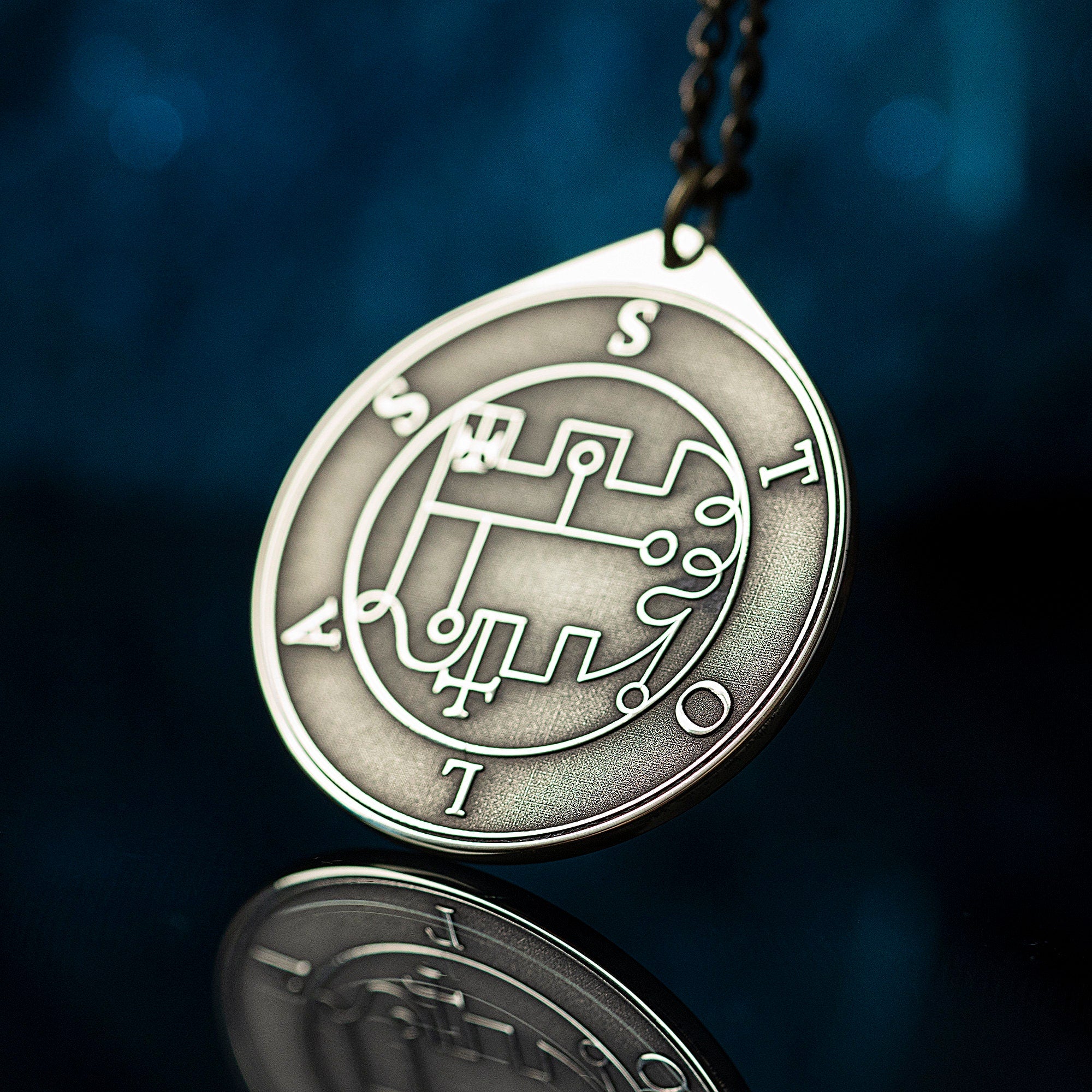 Stolas Seal Pendant: Demon of Occult Science and Insight, Kabbalah Goetia Magic Talisman