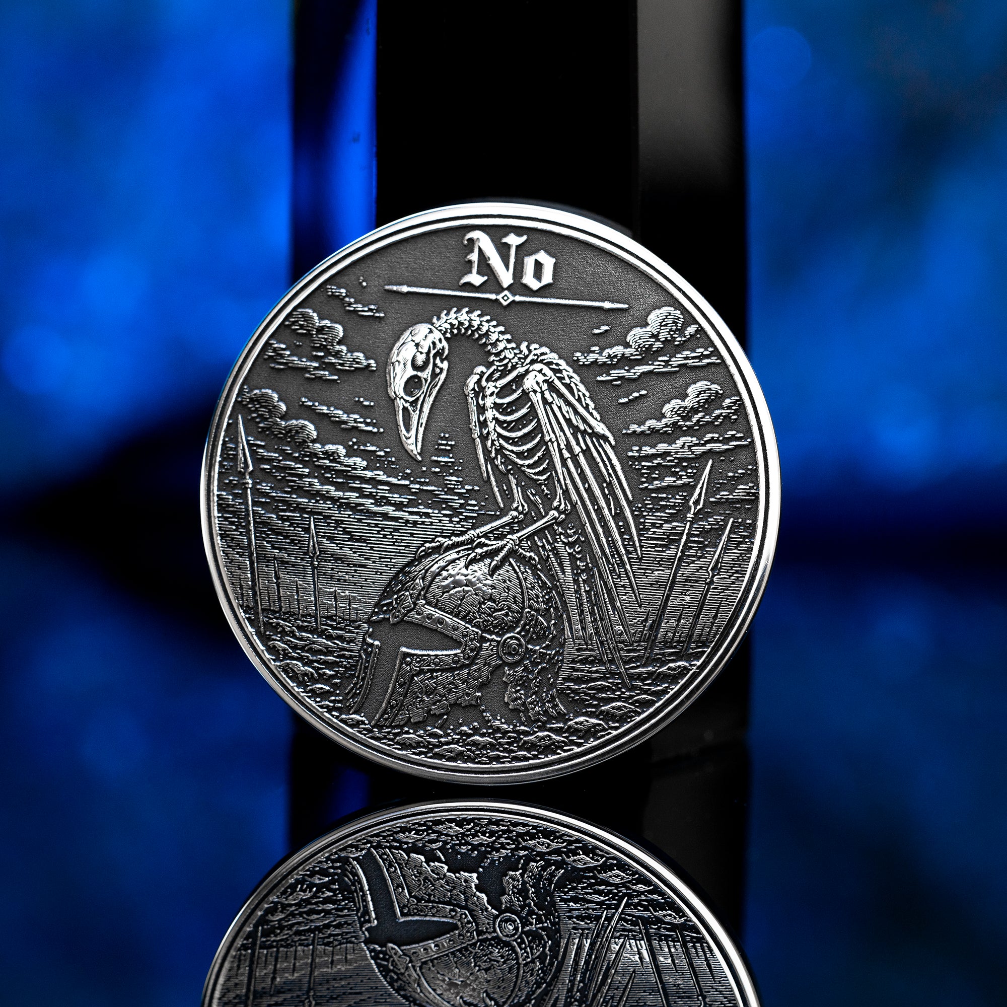 Raven Decision Coin: Yes No Oracle Flip Token, War Fate Talisman Medallion