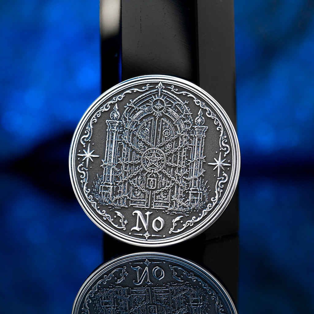 Portal Decision Coin: Yes No Oracle Flip Token, Open Gate Locked Door Talisman