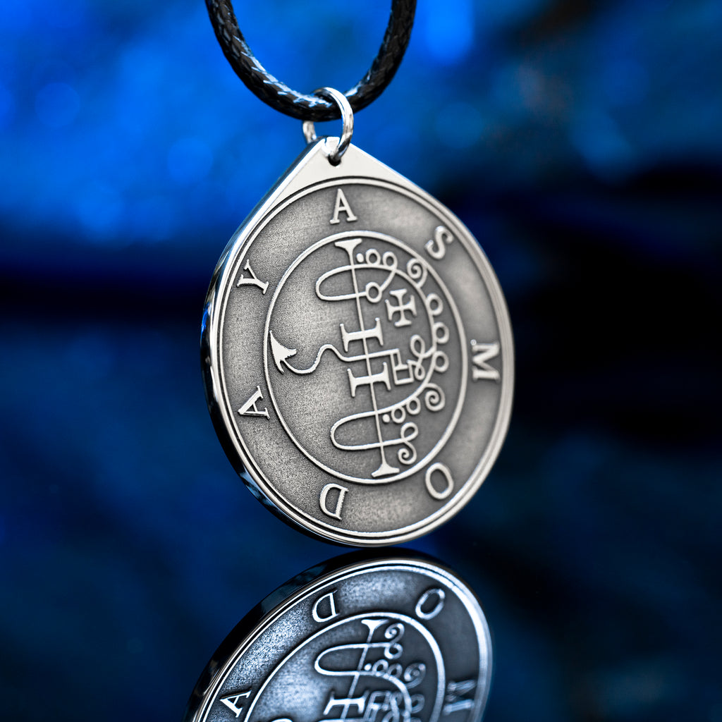 Asmoday Seal Pendant: Demon of Knowledge and Treasures, Goetia Solomon Kabbalah Amulet