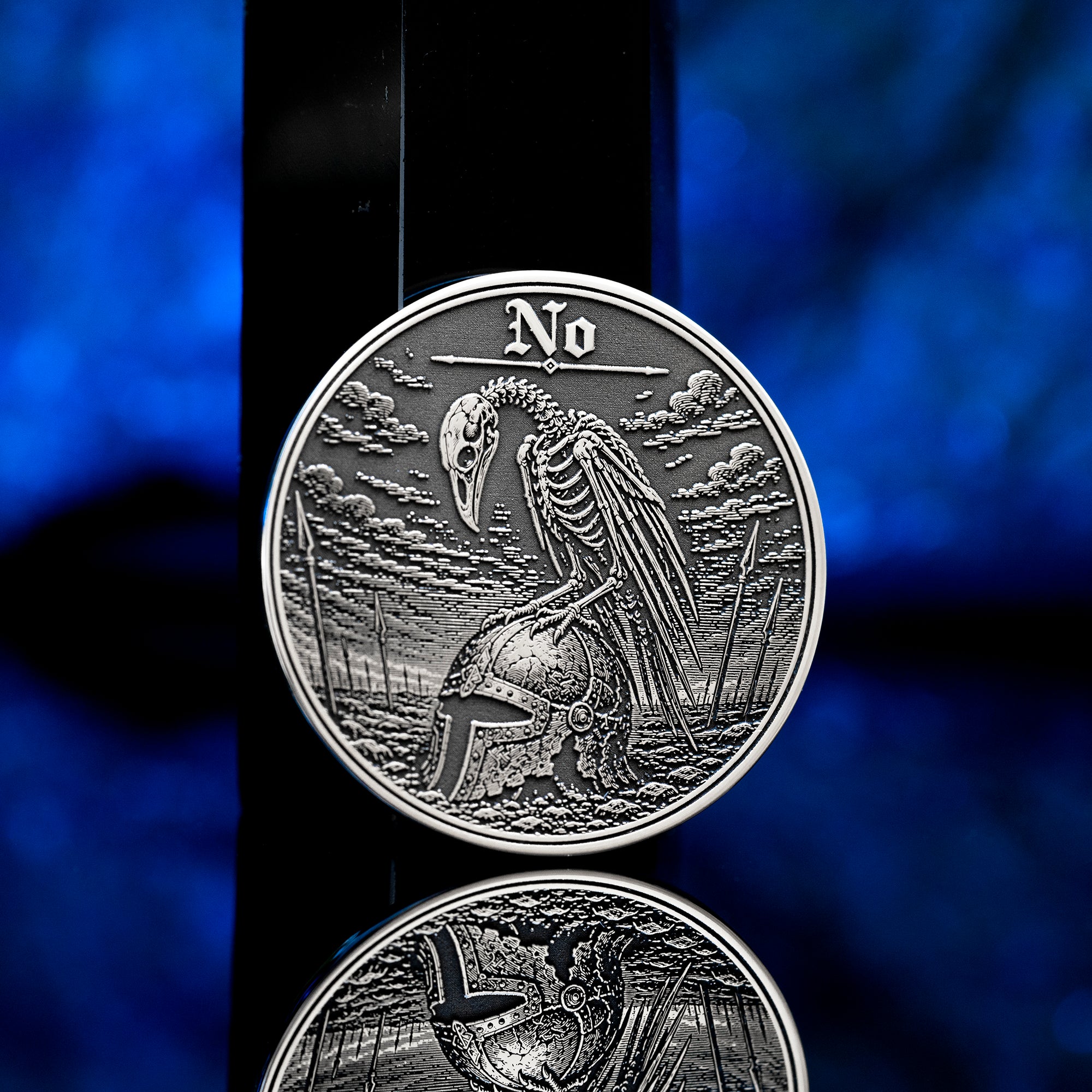Raven Decision Coin: Yes No Oracle Flip Token, War Fate Talisman Medallion