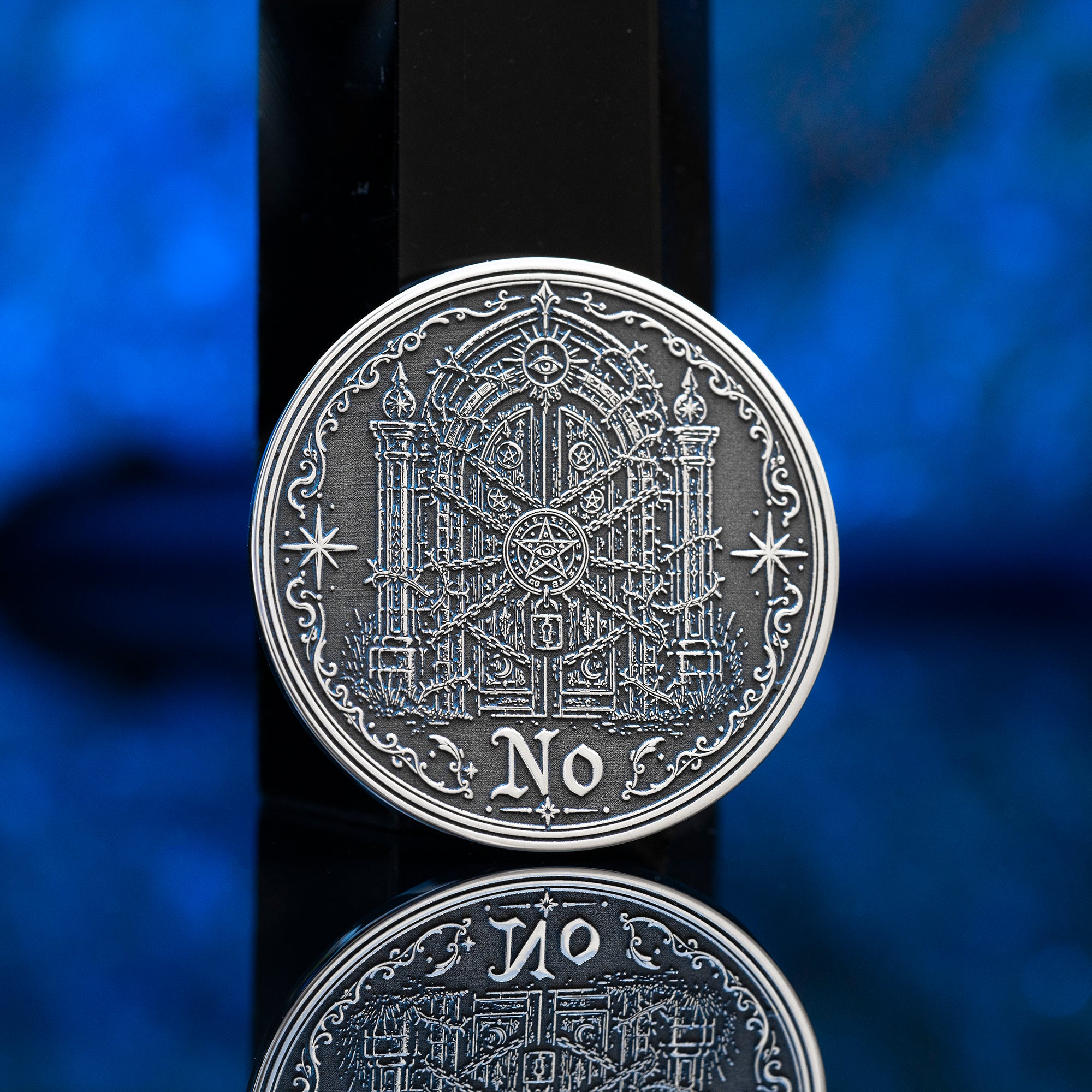 Portal Decision Coin: Yes No Oracle Flip Token, Open Gate Locked Door Talisman