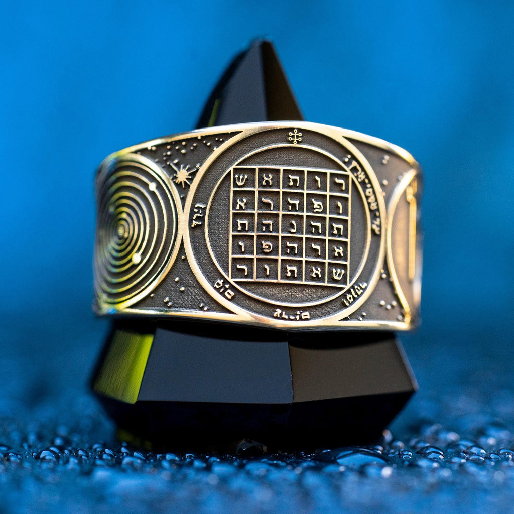 Goetia Second Pentacle of Saturn Ring: Kabbalah Solomon Seal Amulet