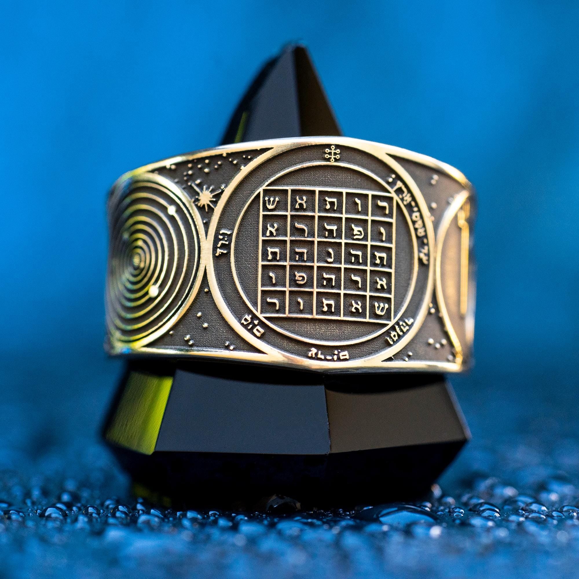 Goetia Second Pentacle of Saturn Ring: Kabbalah Solomon Seal Amulet