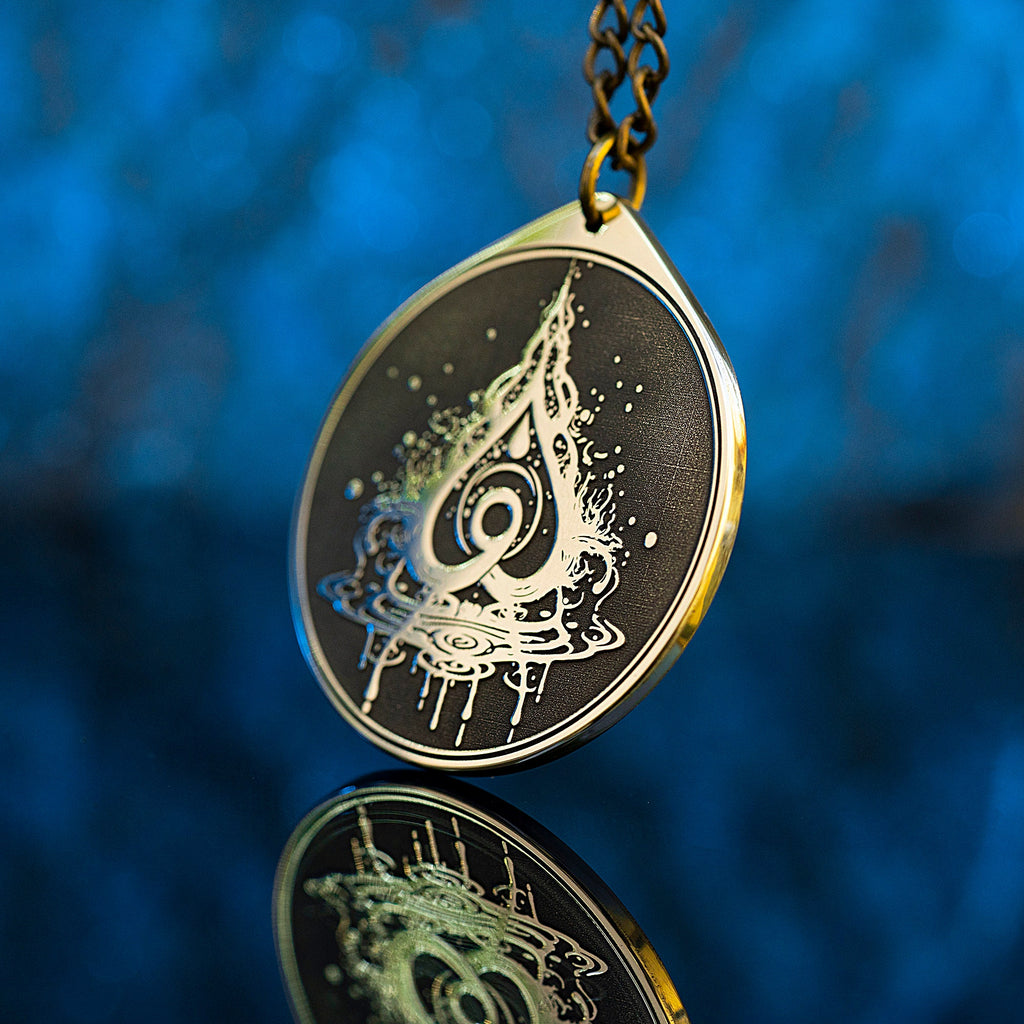 Alchemy Water Symbol Pendant: Purification Amulet, Occult Talisman