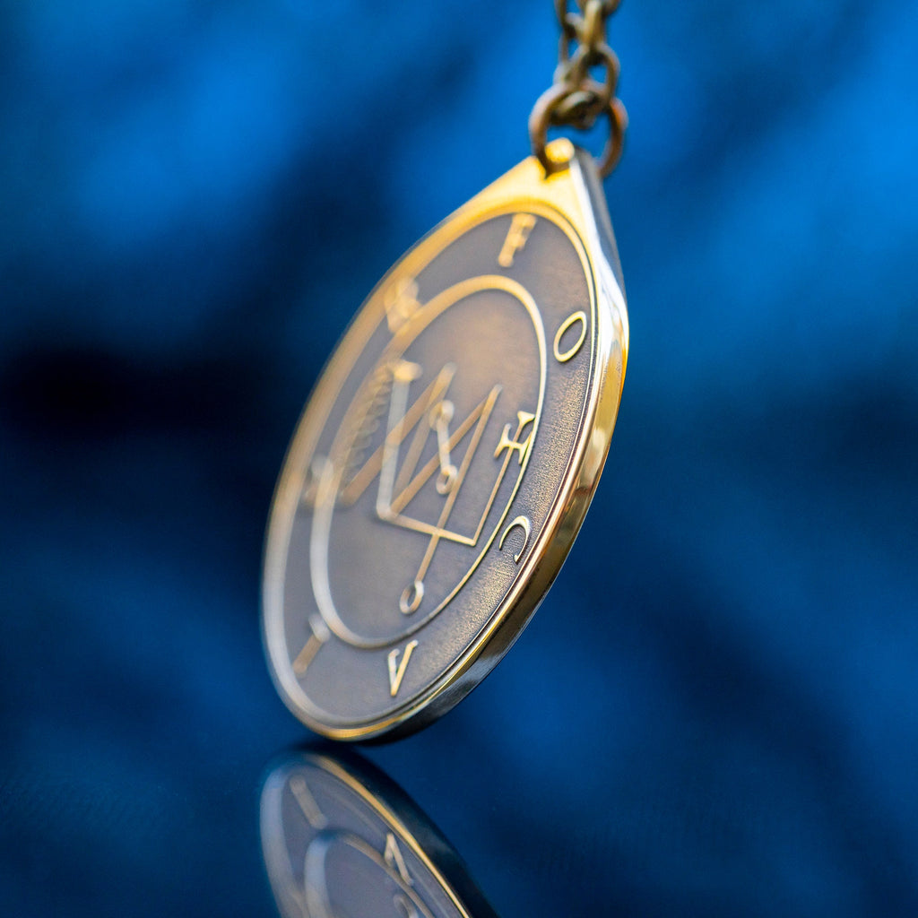 Duke Focalor Brass Pendant: Lesser Key of Solomon Seal Amulet