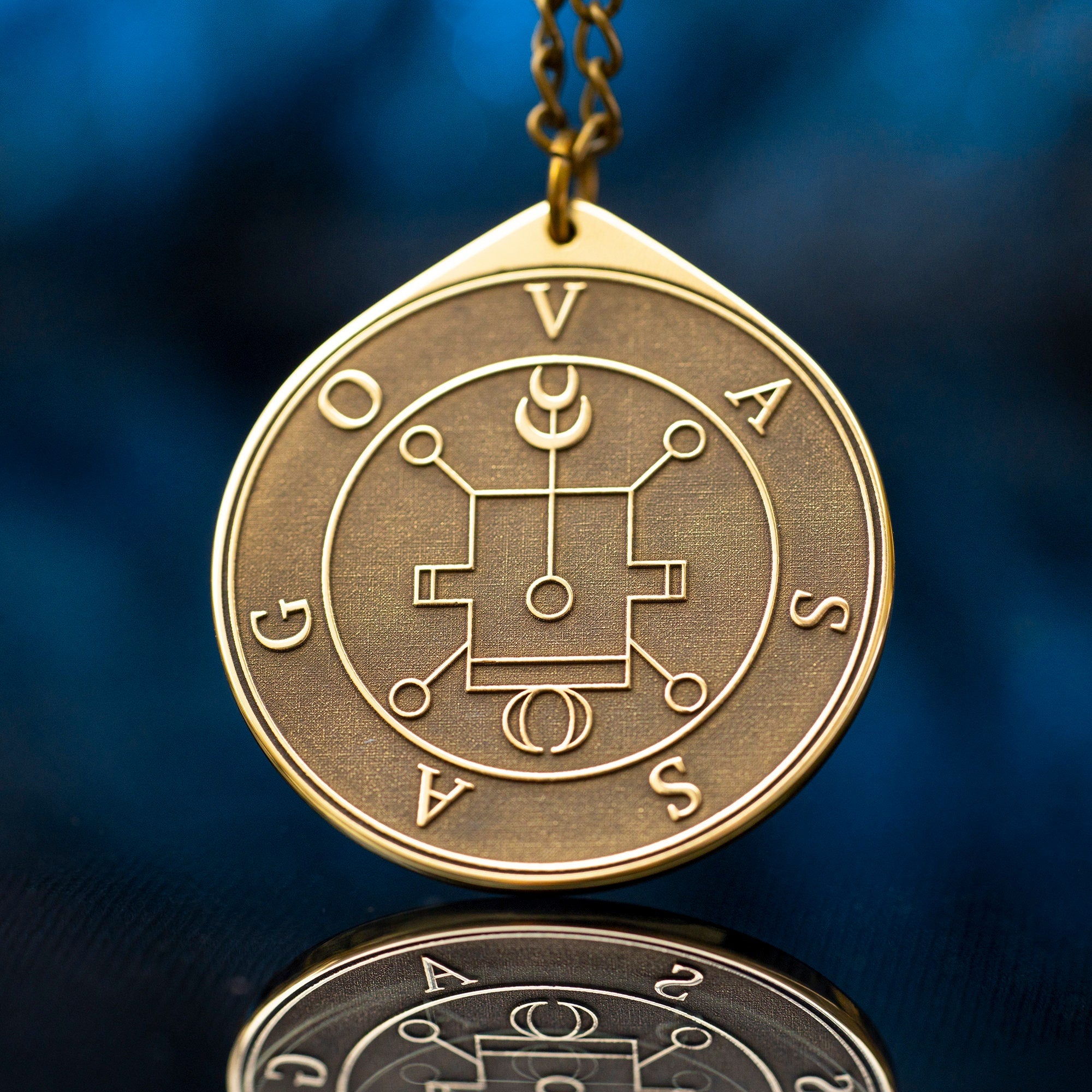 Prince Vassago Brass Pendant: Lesser Key of Solomon Amulet