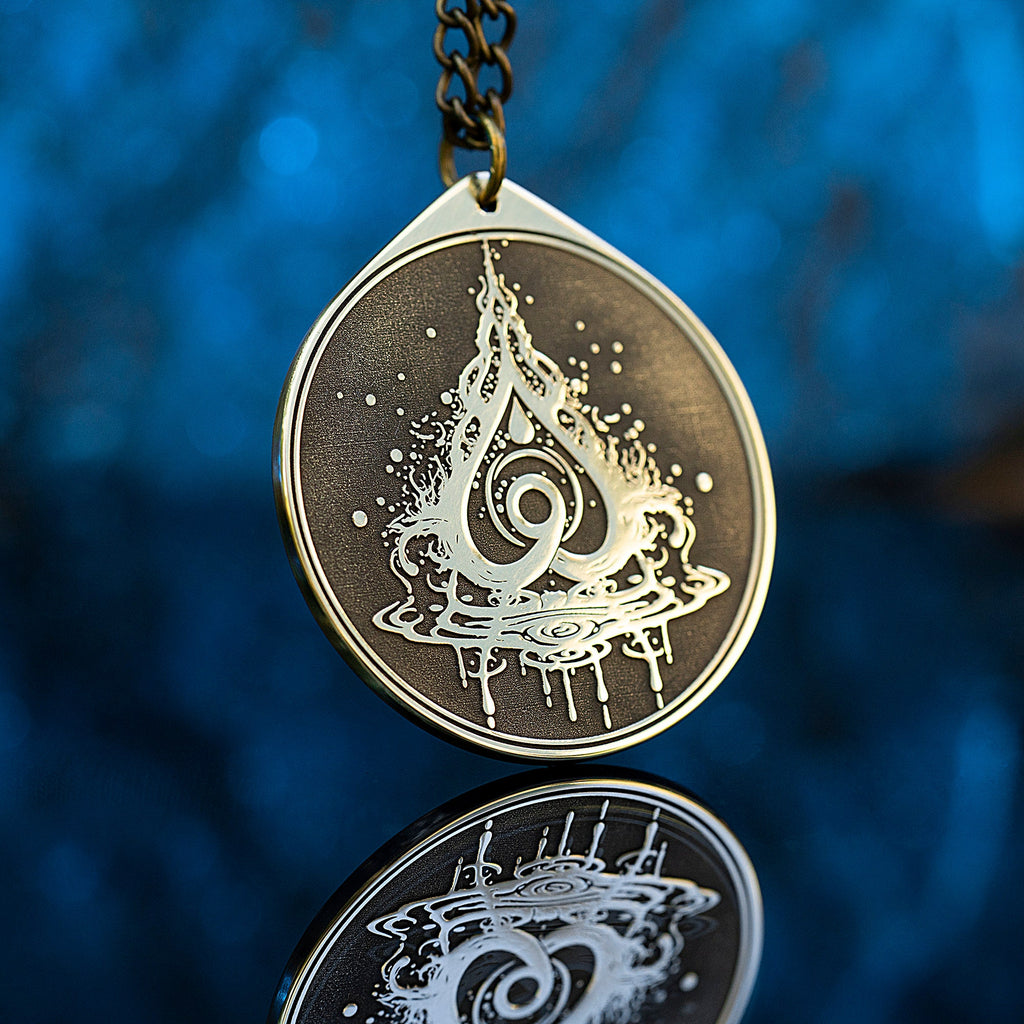 Alchemy Water Symbol Pendant: Purification Amulet, Occult Talisman