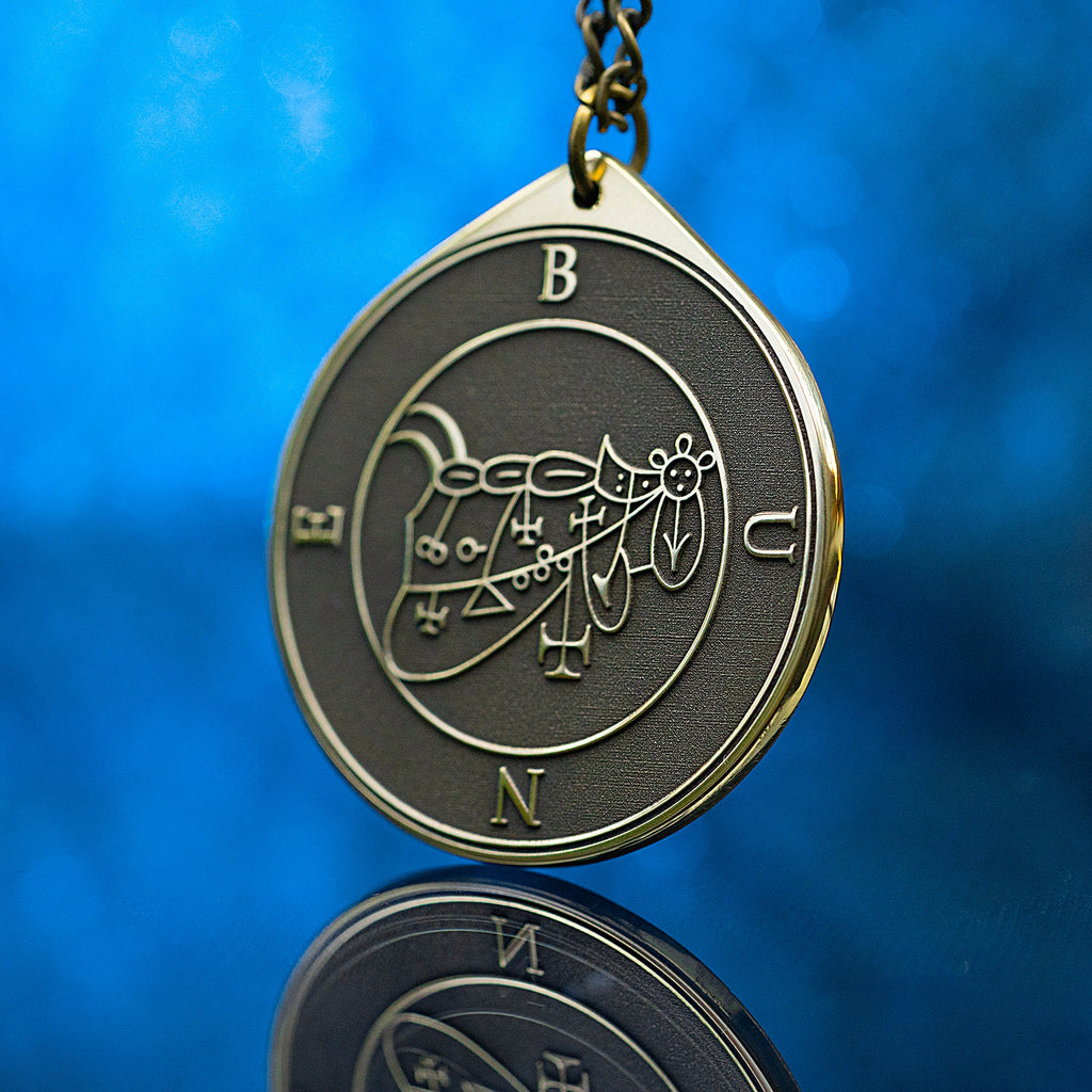 Duke Bune Brass Pendant: Lesser Key of Solomon Seal Amulet