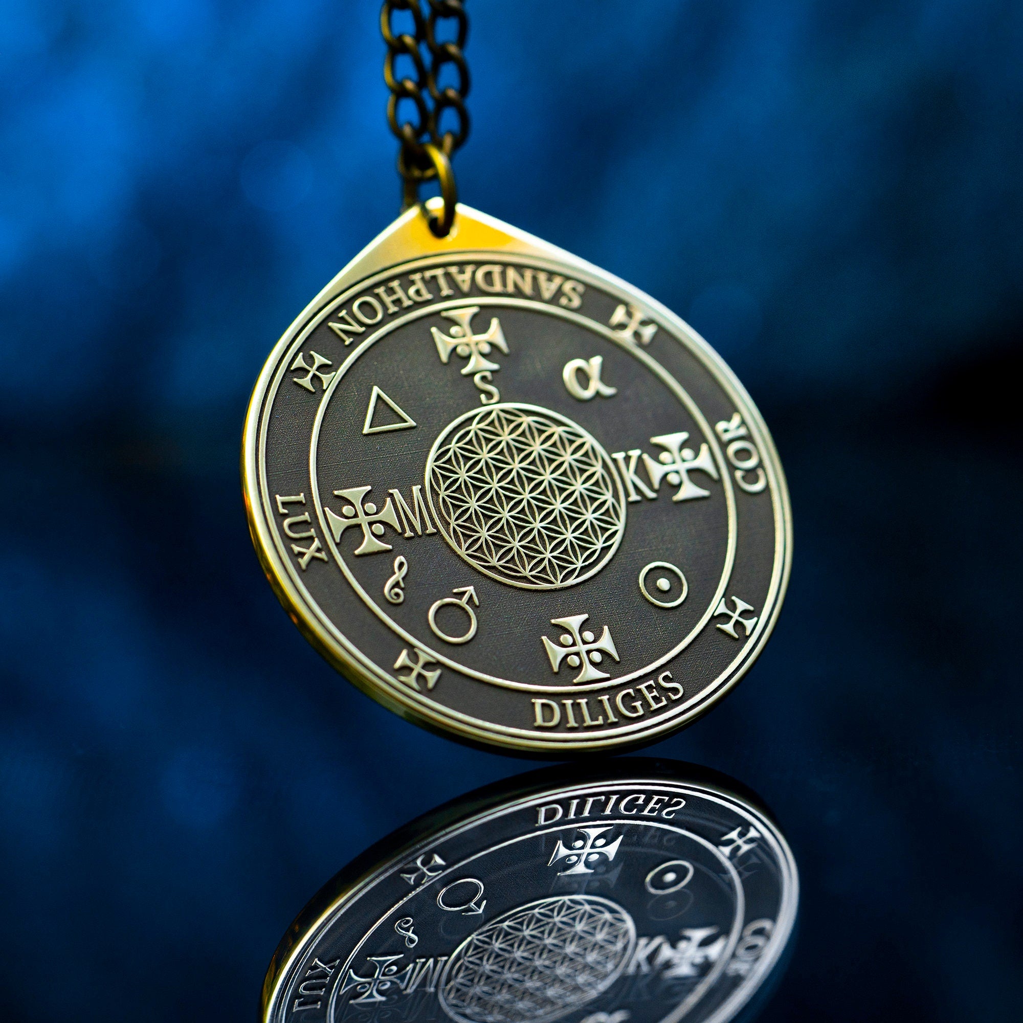 Archangel Sandalphon Pendant: Seal of Solomon Kabbalah Amulet