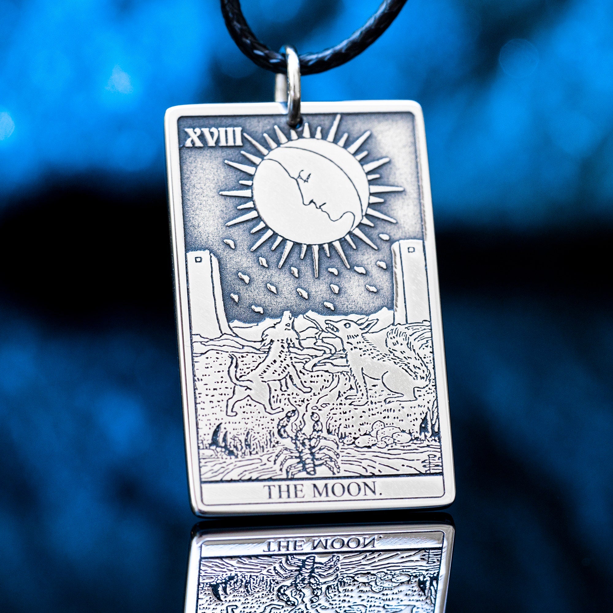 The Moon Tarot Card Pendant: Major Arcana Occult Amulet