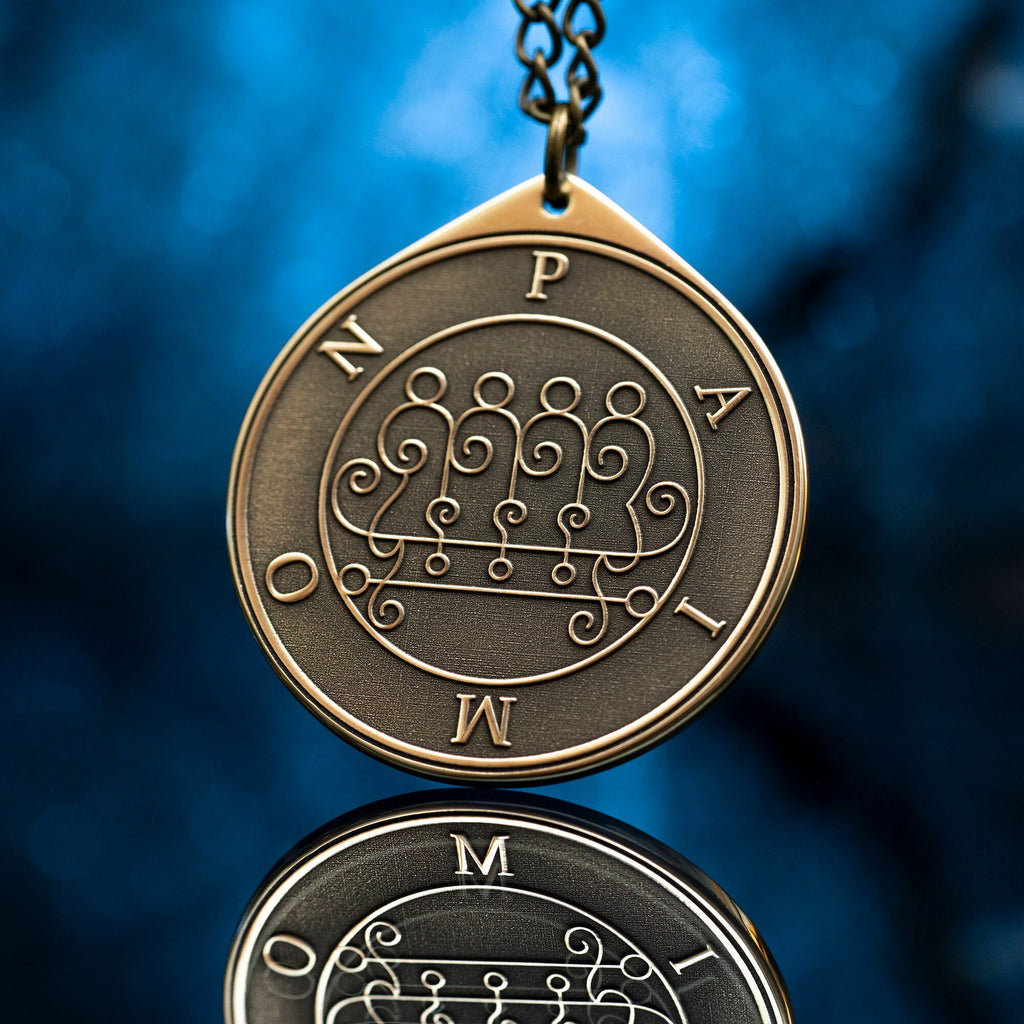 King Paimon Seal Pendant: Brass Occult Talisman Amulet