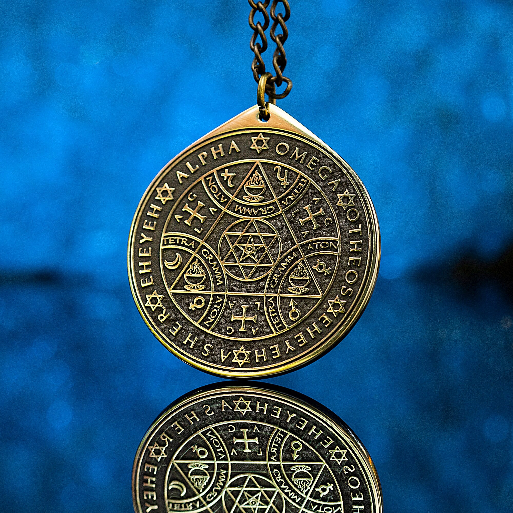 Enochian Sigil Pendant: Seal of Truth, Goetia Solomon Kabbalah Talisman Amulet