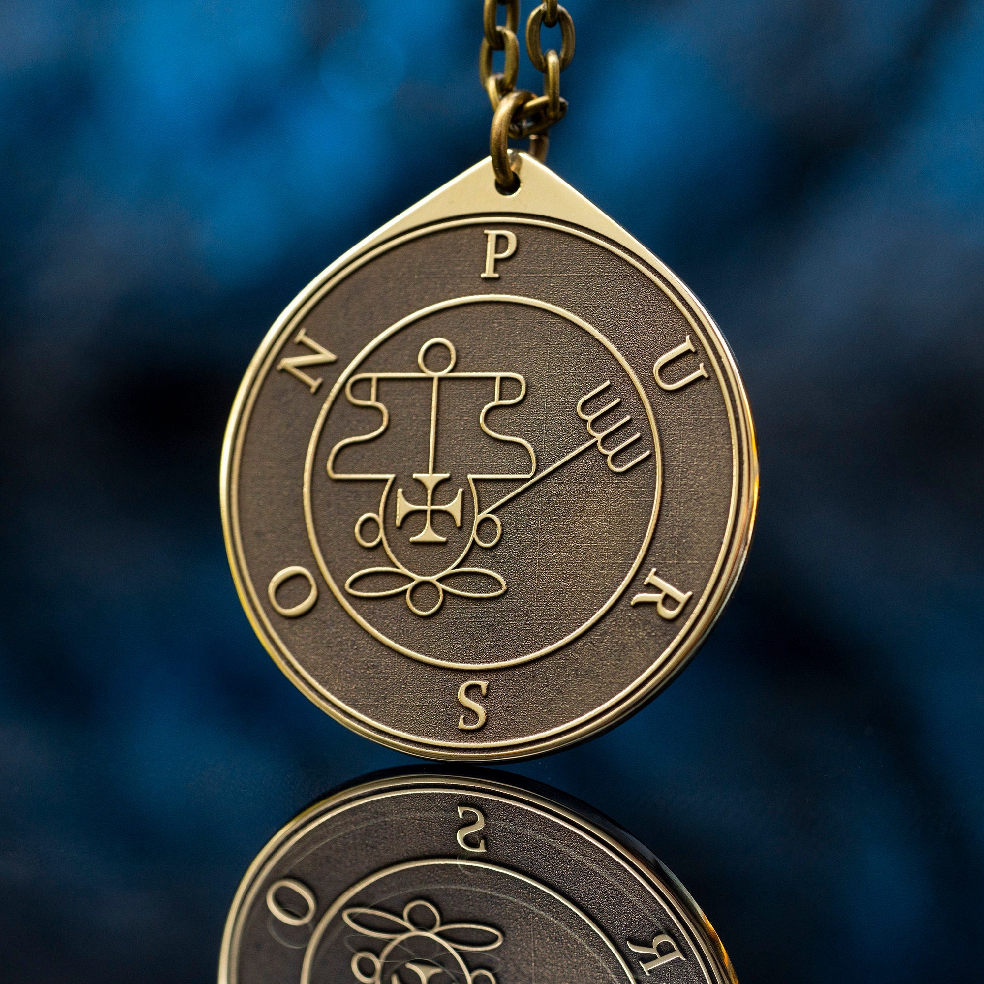 King Purson Seal Pendant: Brass Goetia Talisman Amulet