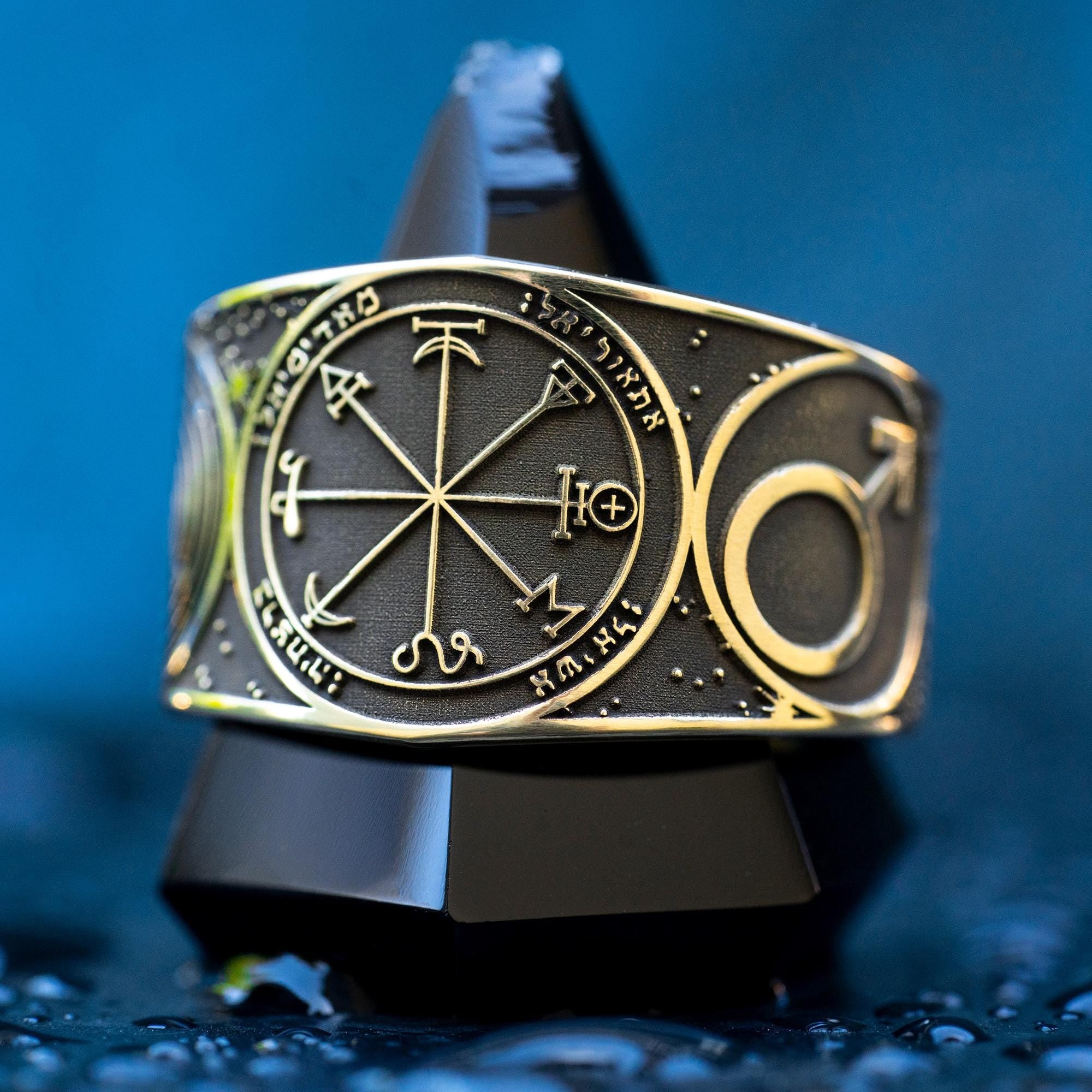 Goetia First Pentacle of Mars Ring: Kabbalah Amulet Talisman