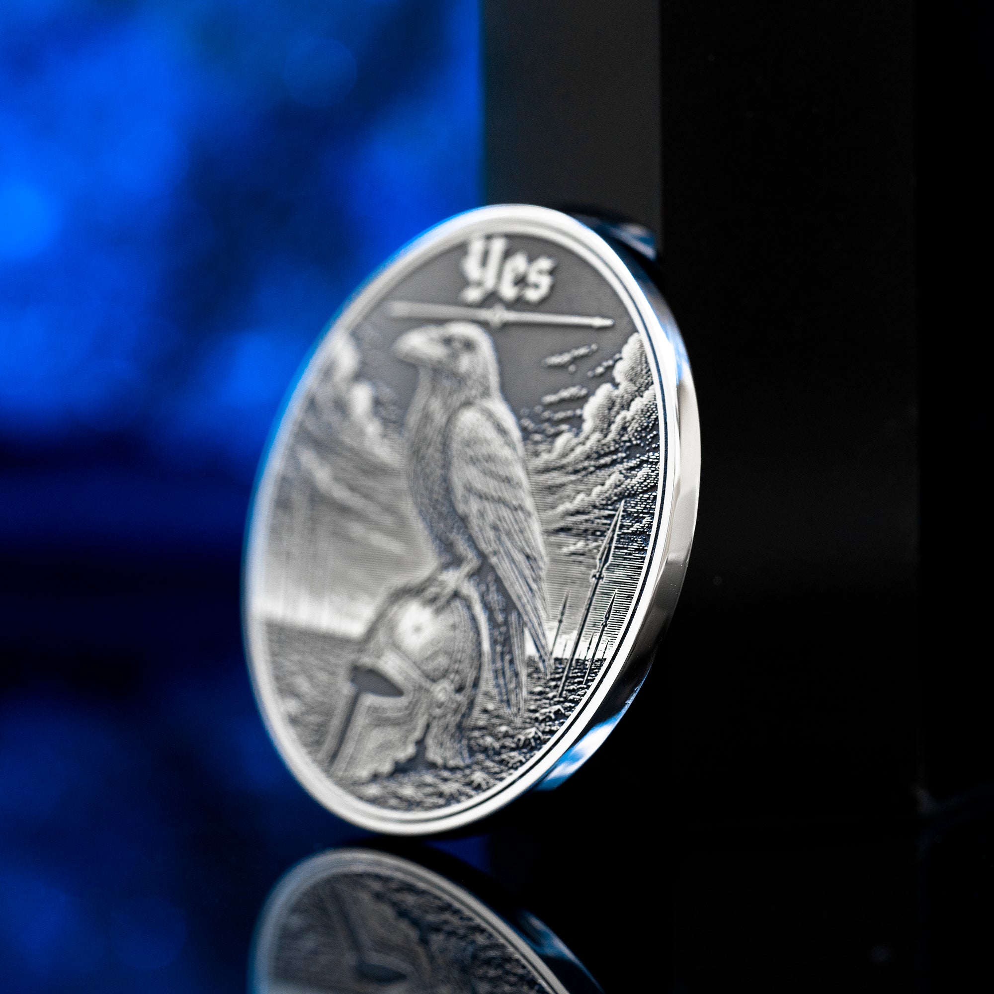 Raven Decision Coin: Yes No Oracle Flip Token, War Fate Talisman Medallion