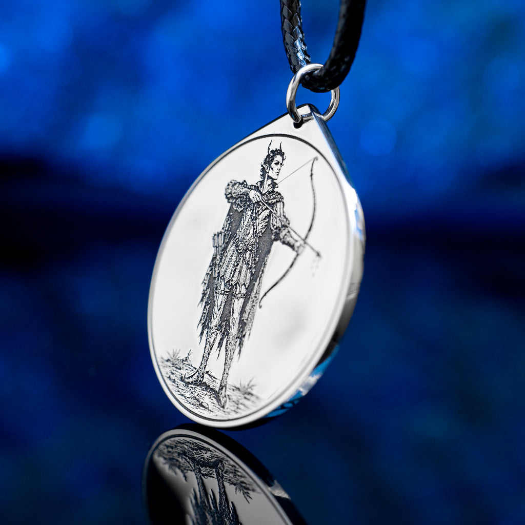Leraie seal pendant with engraved Ars Goetia sigil associated with battles, contests, and arrow wounds