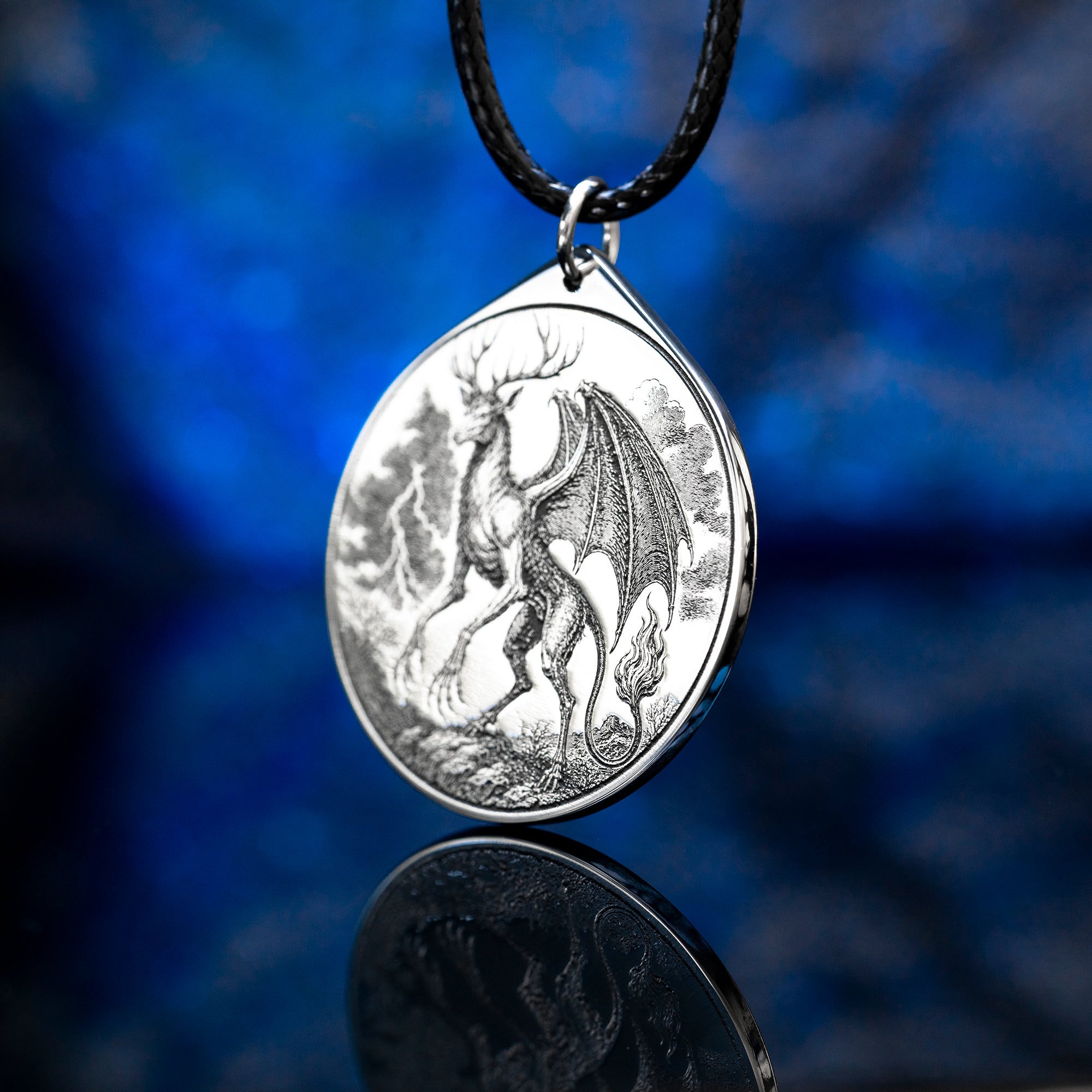 Double-sided Furfur pendant with Ars Goetia seal, storm demon portrait, lightning, thunder, love magic, and occult talisman symbolism