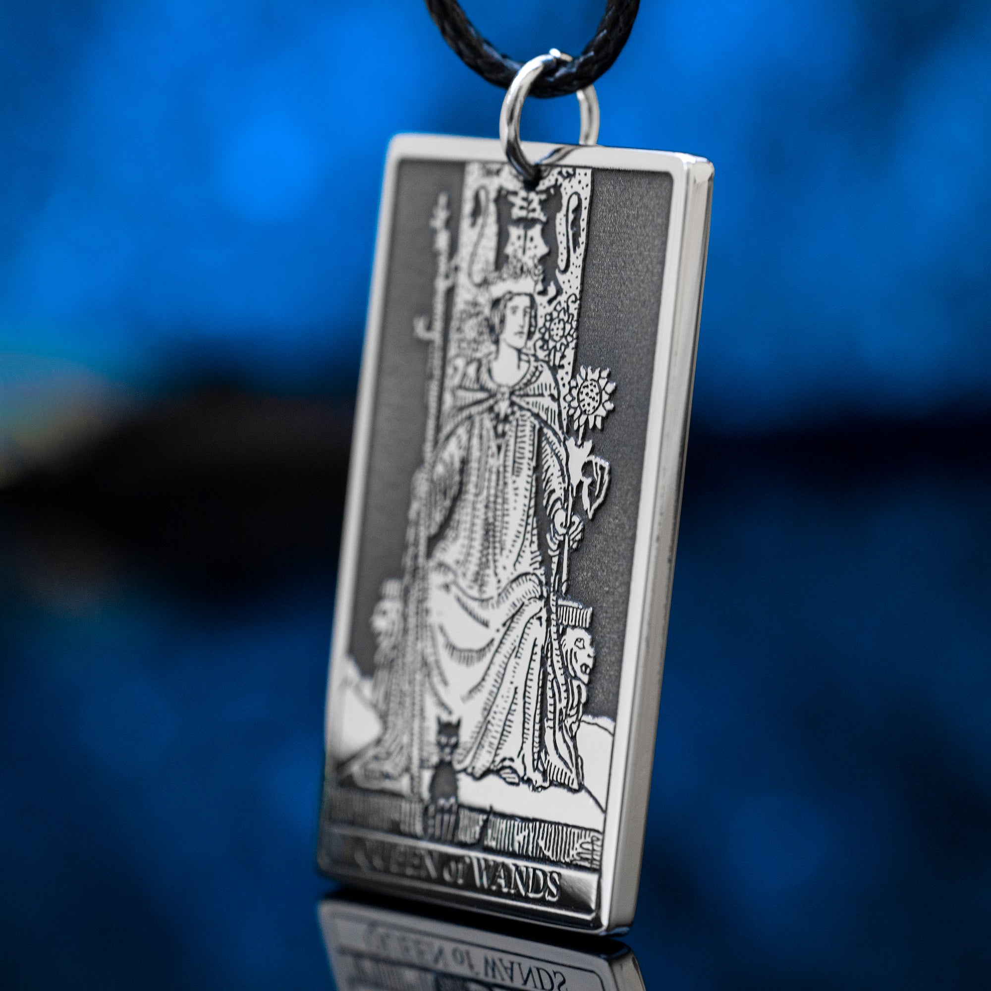 Queen of Wands Tarot Card Pendant: Power, Confidence and Creative Fire, Major Arcana Amulet