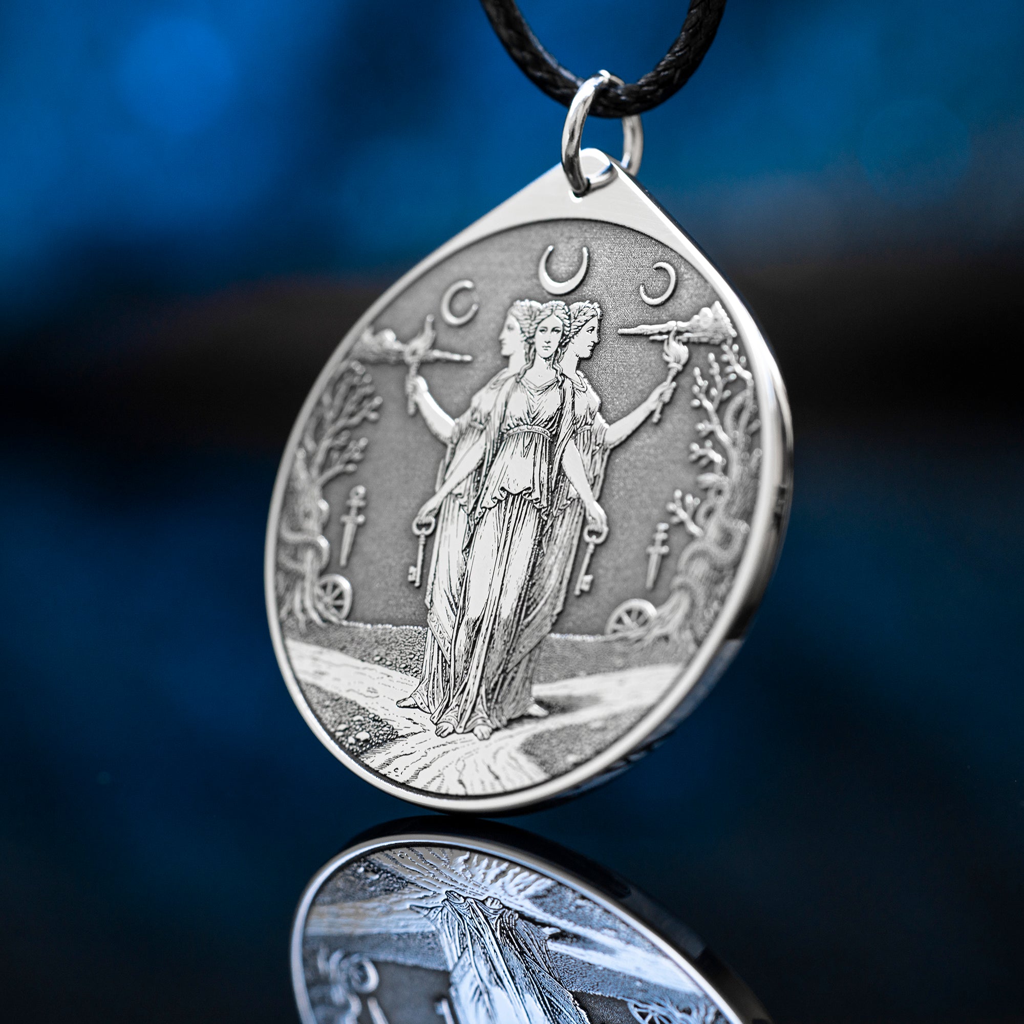 Hecate Wheel Pendant: Strophalos Moon Goddess Amulet