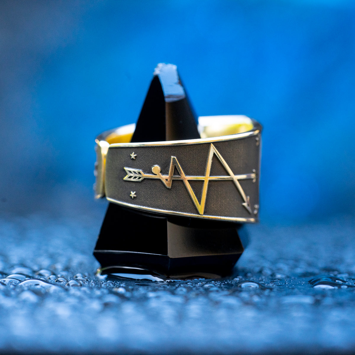 Oya ring inspired by the Yoruba Orisha of storms, wind, lightning, transformation, cemetery gates, ancestors, and fierce warrior protection symbolism