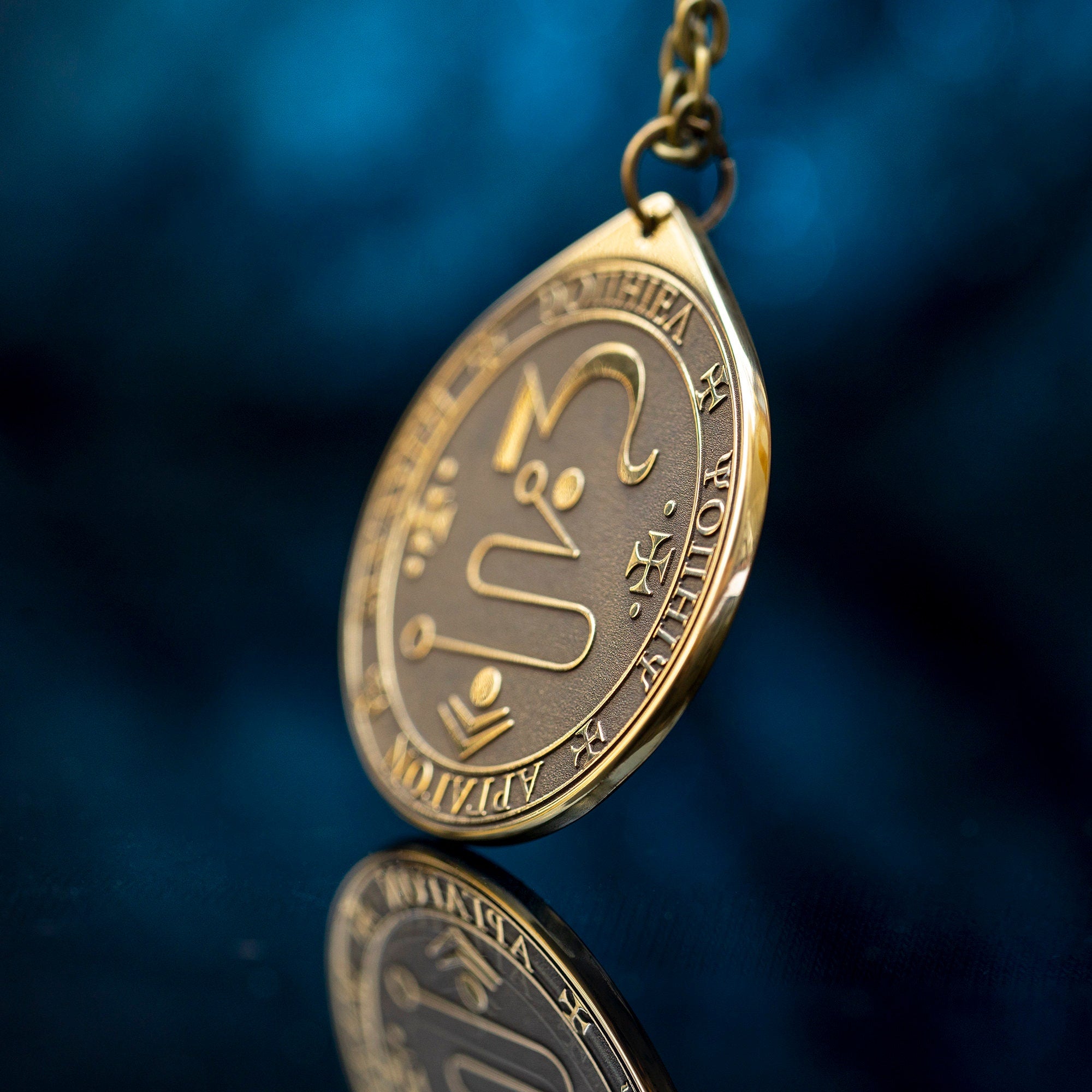 Archangel Jophiel Brass Pendant: Seal of Solomon Kabbalah Amulet