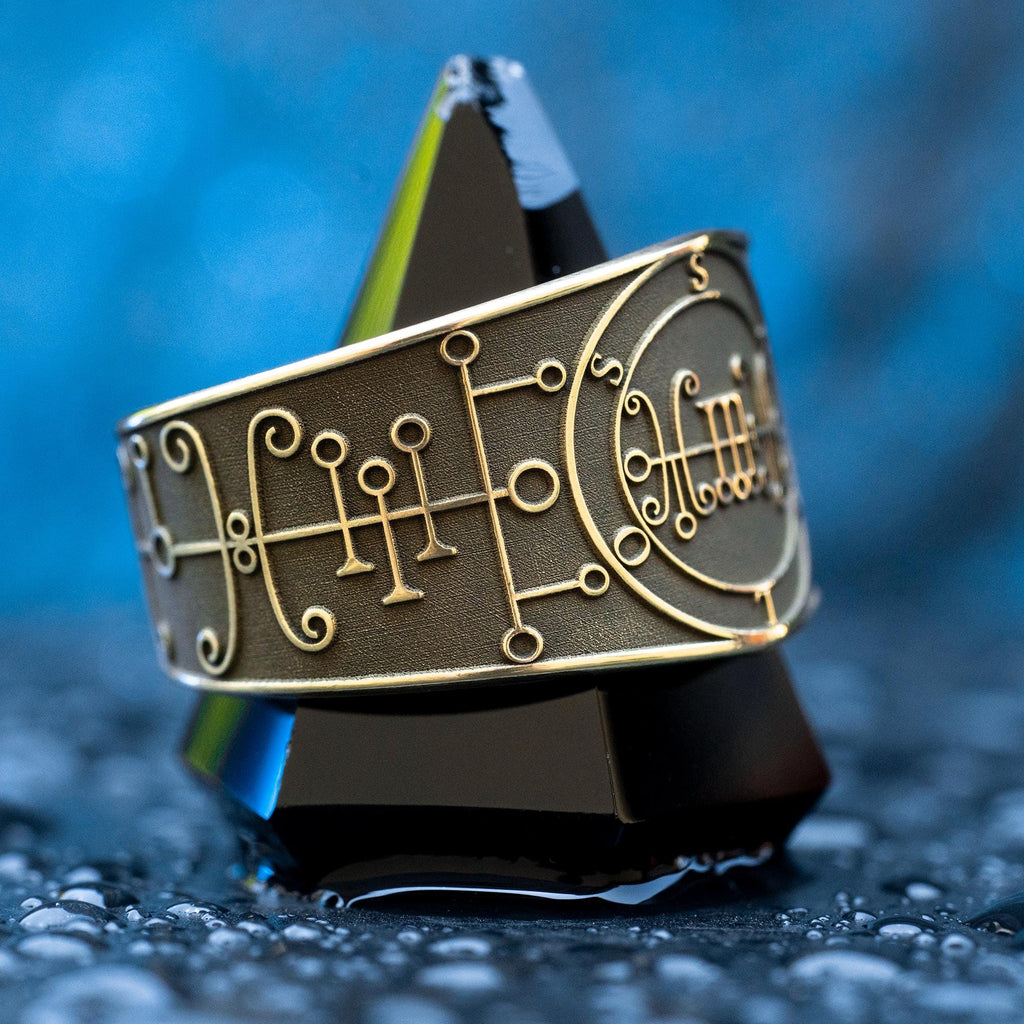 Duke Sallos Demon of True Love occult adjustable ring, Lesser Key of Solomon Seal sacred geometry kabbalah goetia magic