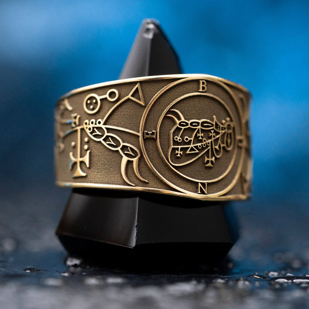 Duke Bune Brass Ring: Lesser Key of Solomon Seal, Adjustable